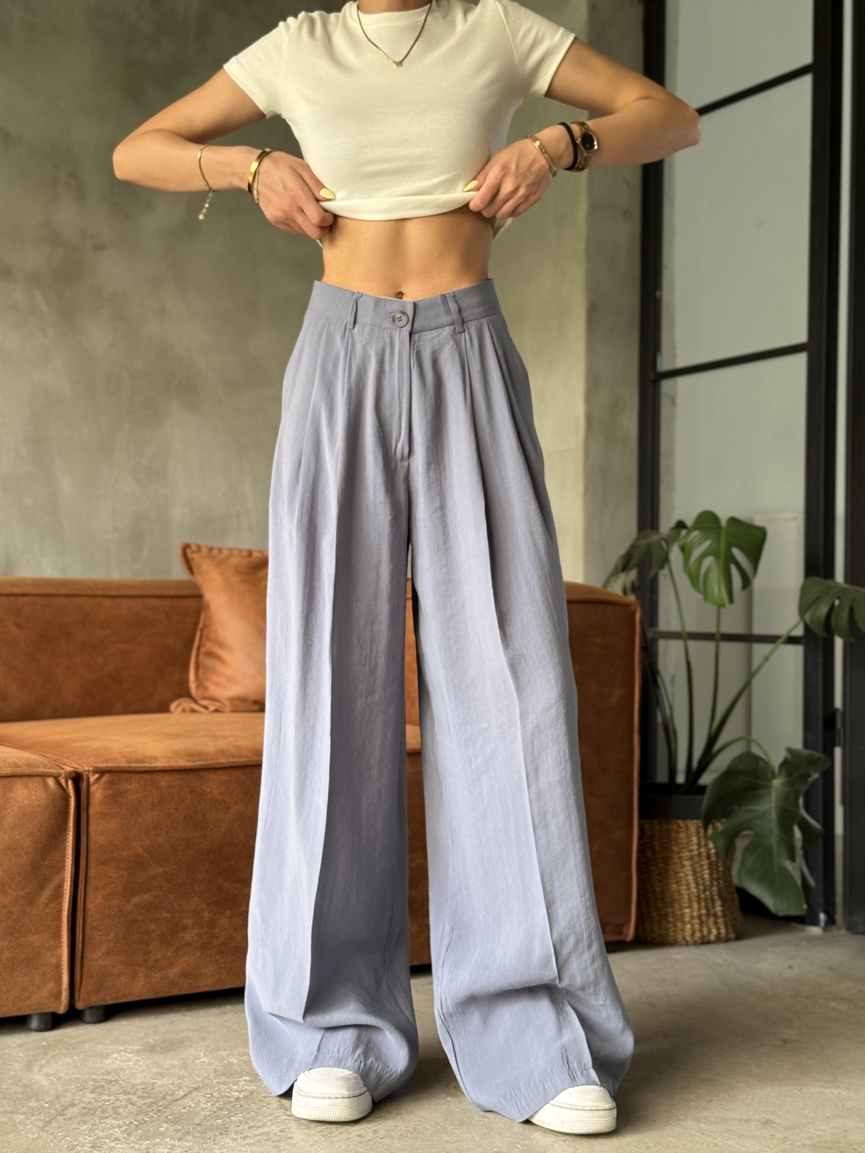 İndigo Tencel Pantolon
