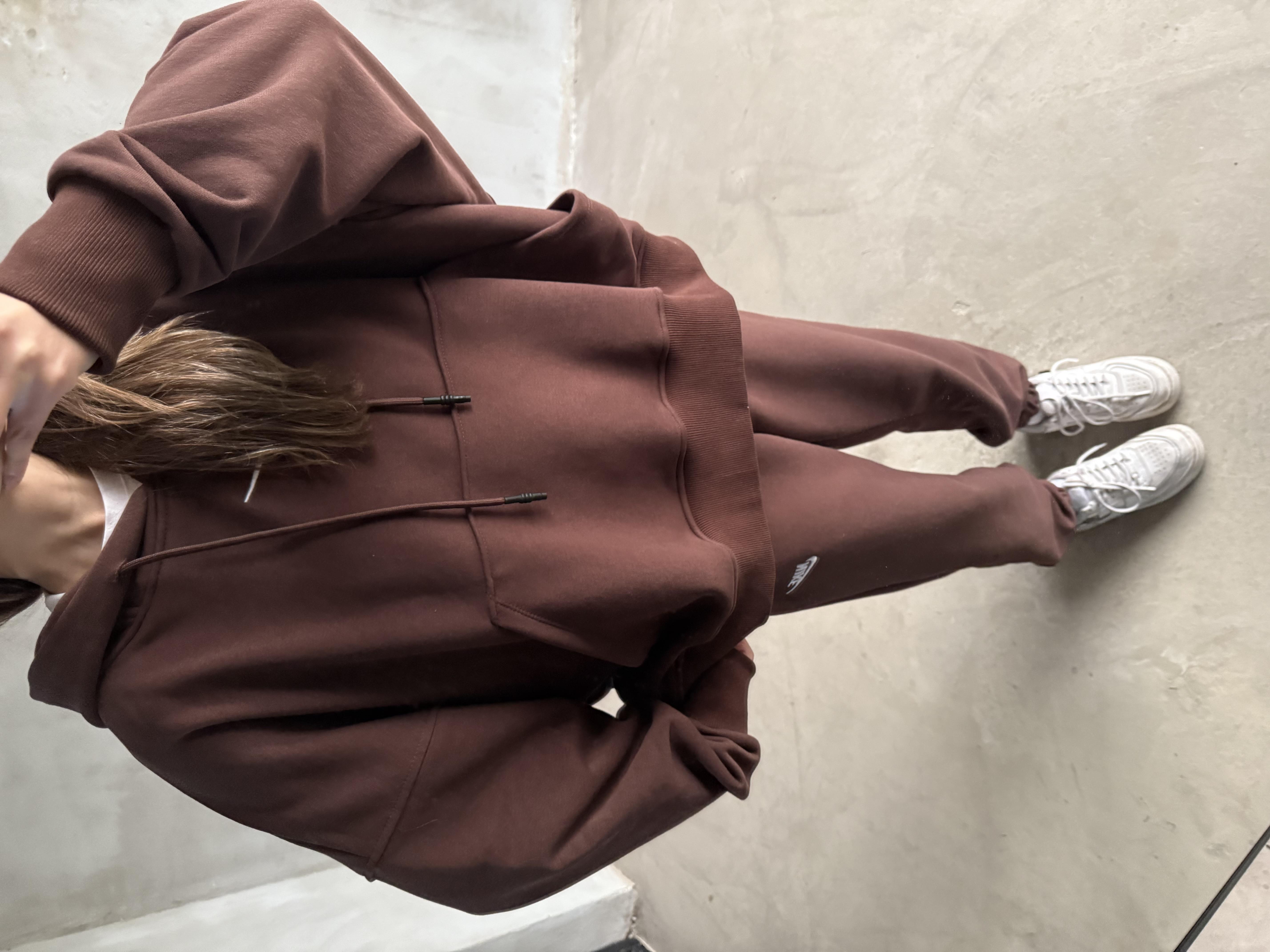 Kahve Nakışlı Oversize Eşofman Takımı