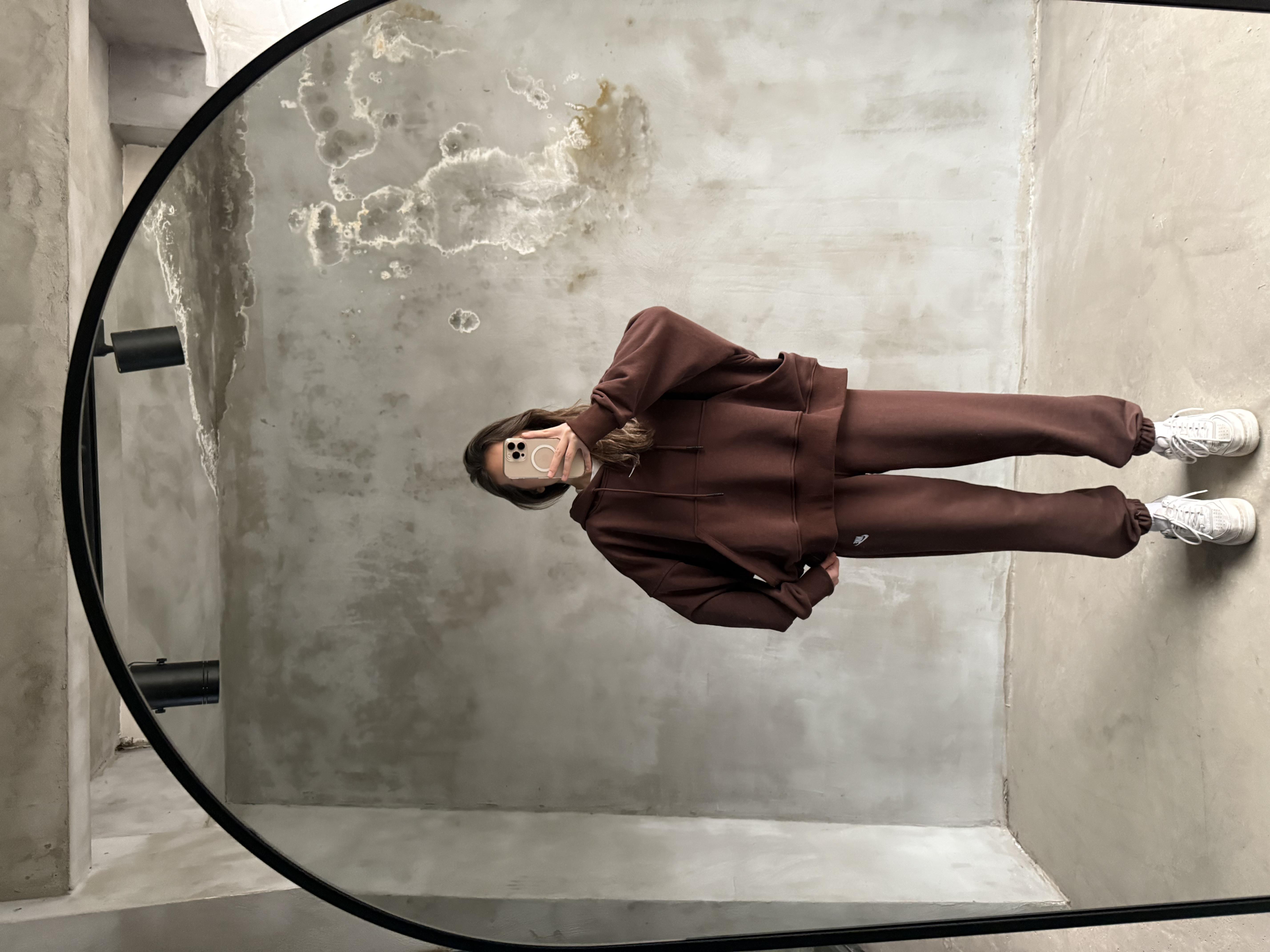 Kahve Nakışlı Oversize Eşofman Takımı