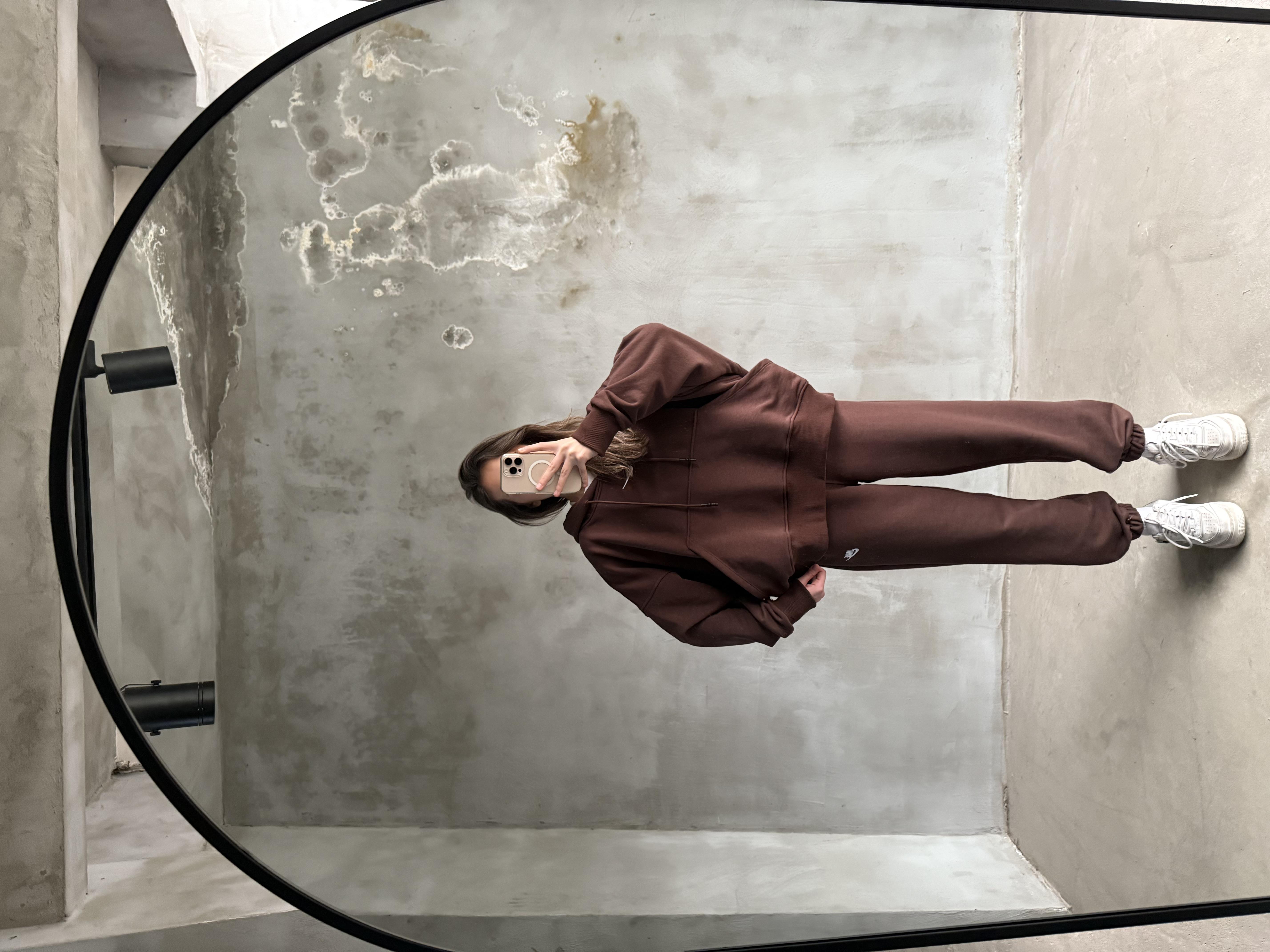 Kahve Nakışlı Oversize Eşofman Takımı