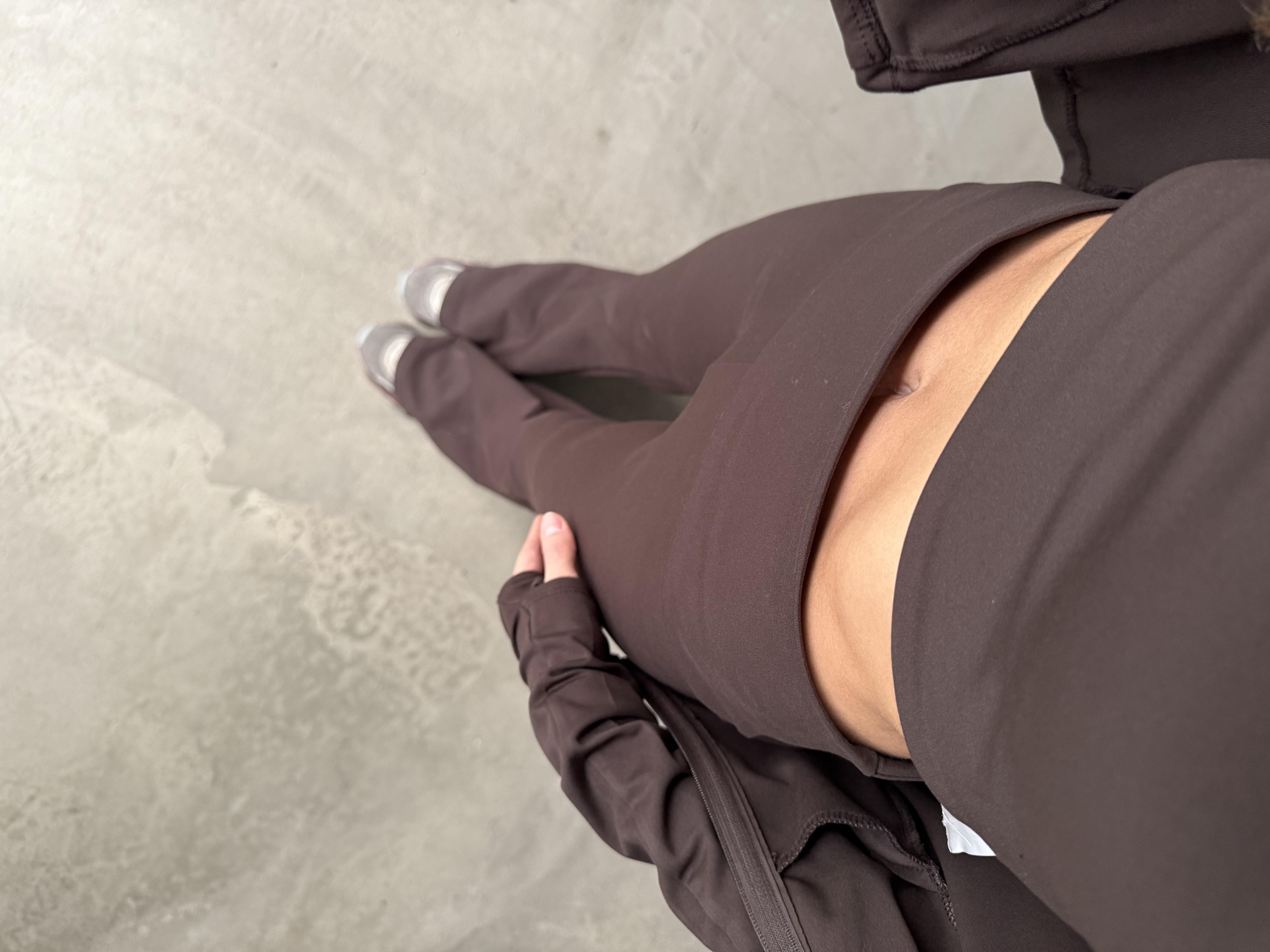 Kahverengi Bralet Tayt Ceket Takım