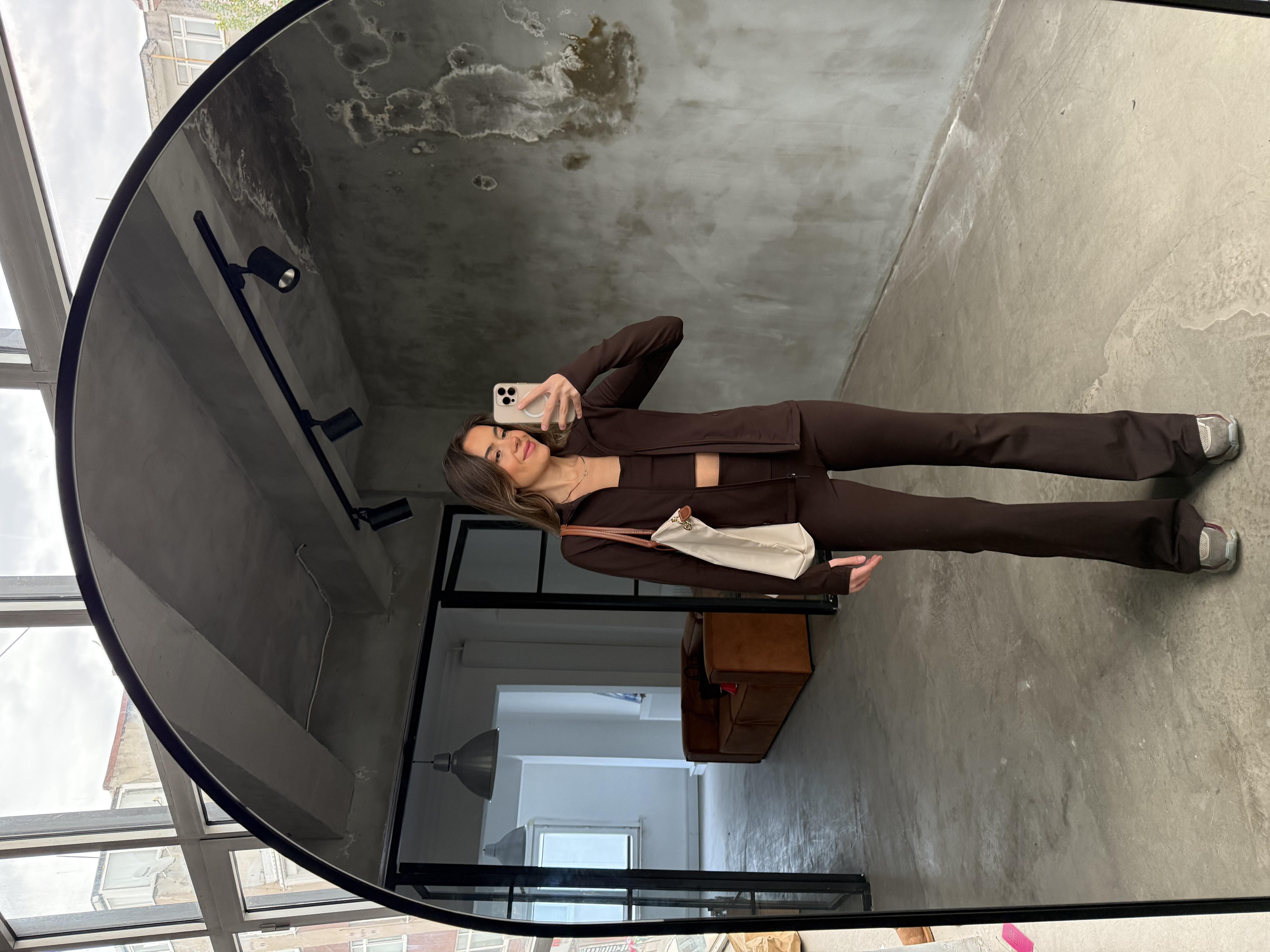 Kahverengi Bralet Tayt Ceket Takım