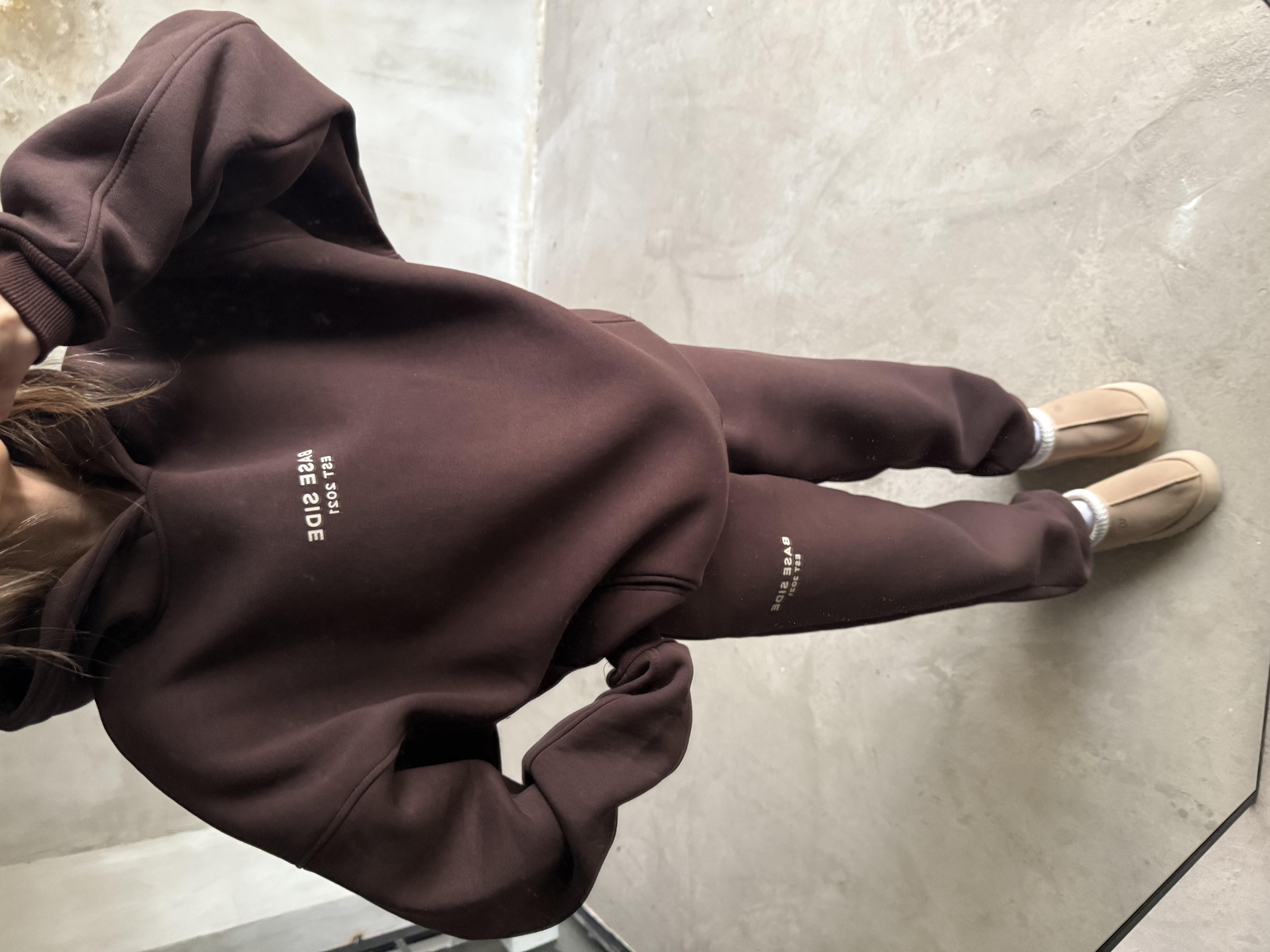 Kahverengi Unisex Base Sıde Oversize Eşofman Takımı
