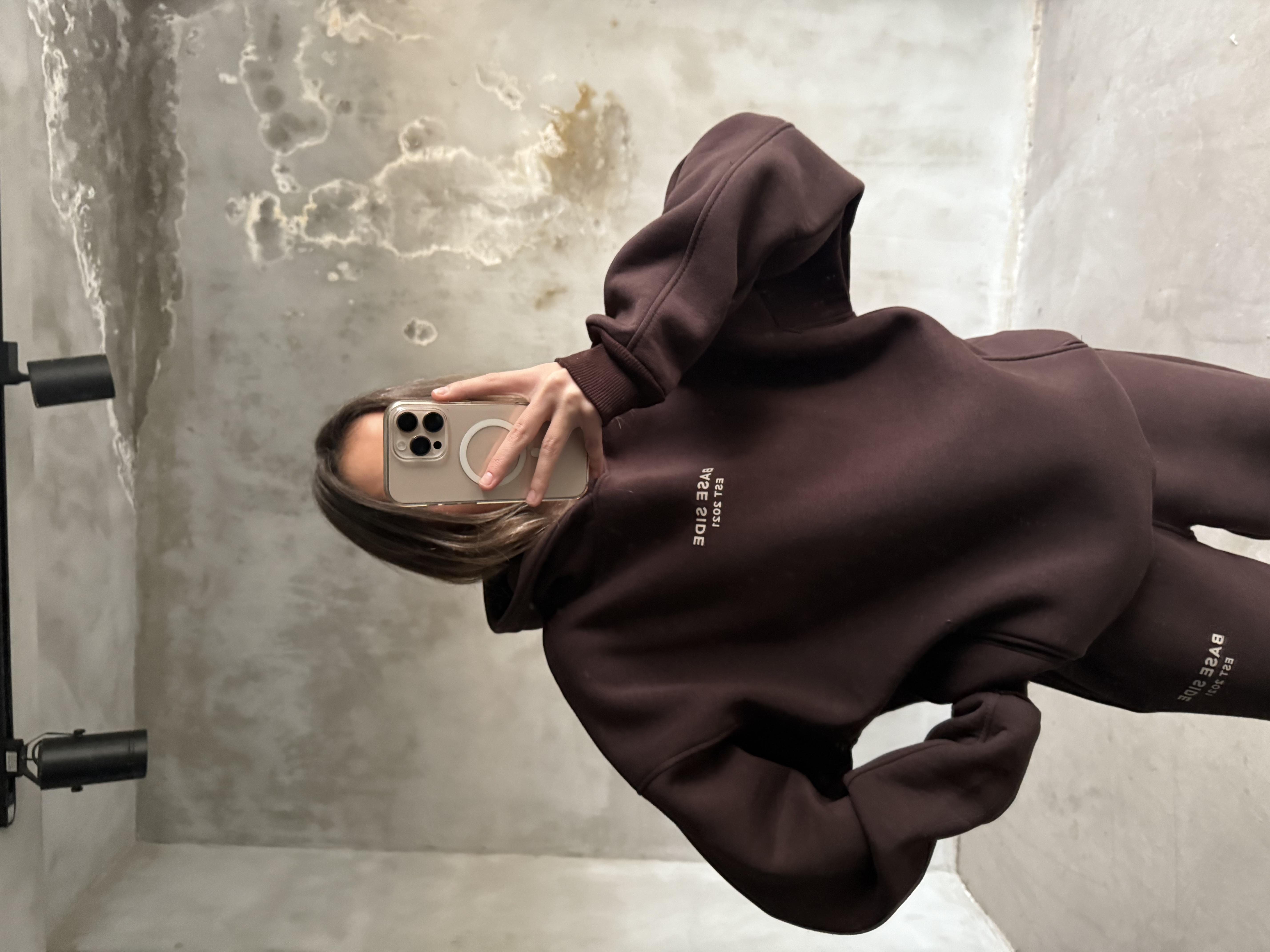 Kahverengi Unisex Base Sıde Oversize Eşofman Takımı