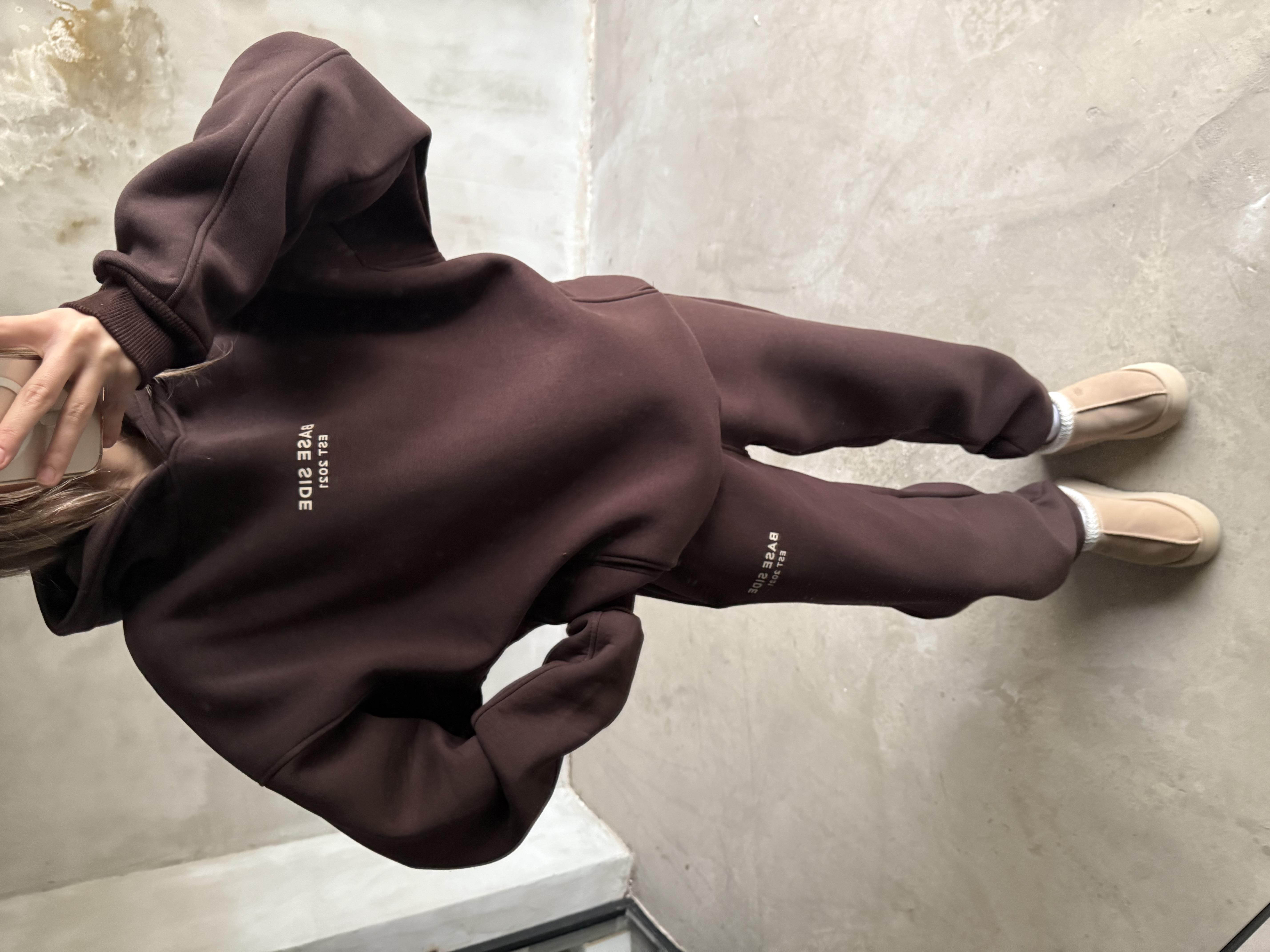 Kahverengi Unisex Base Sıde Oversize Eşofman Takımı