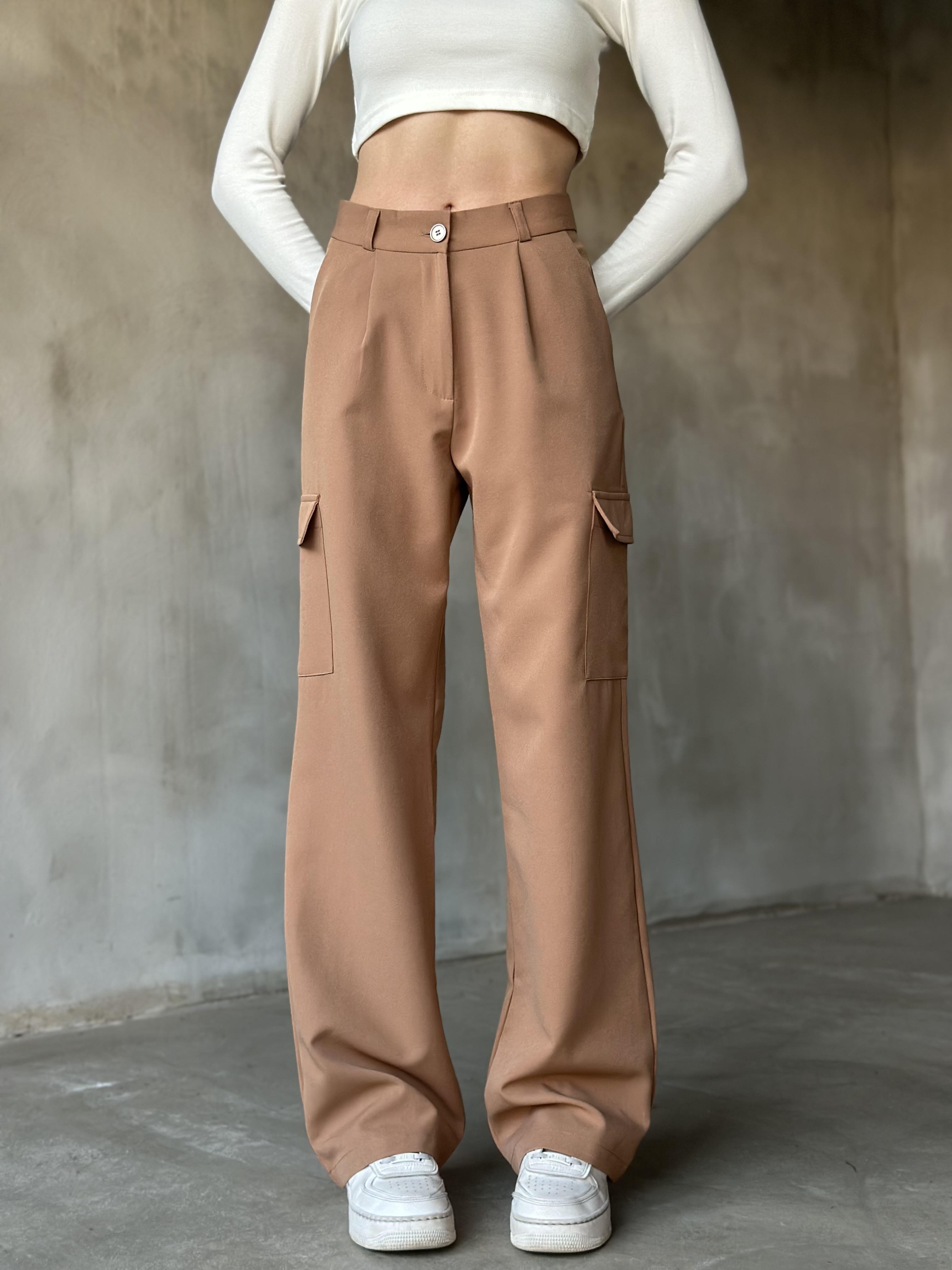 Kargo Kumaş Pantolon - Camel