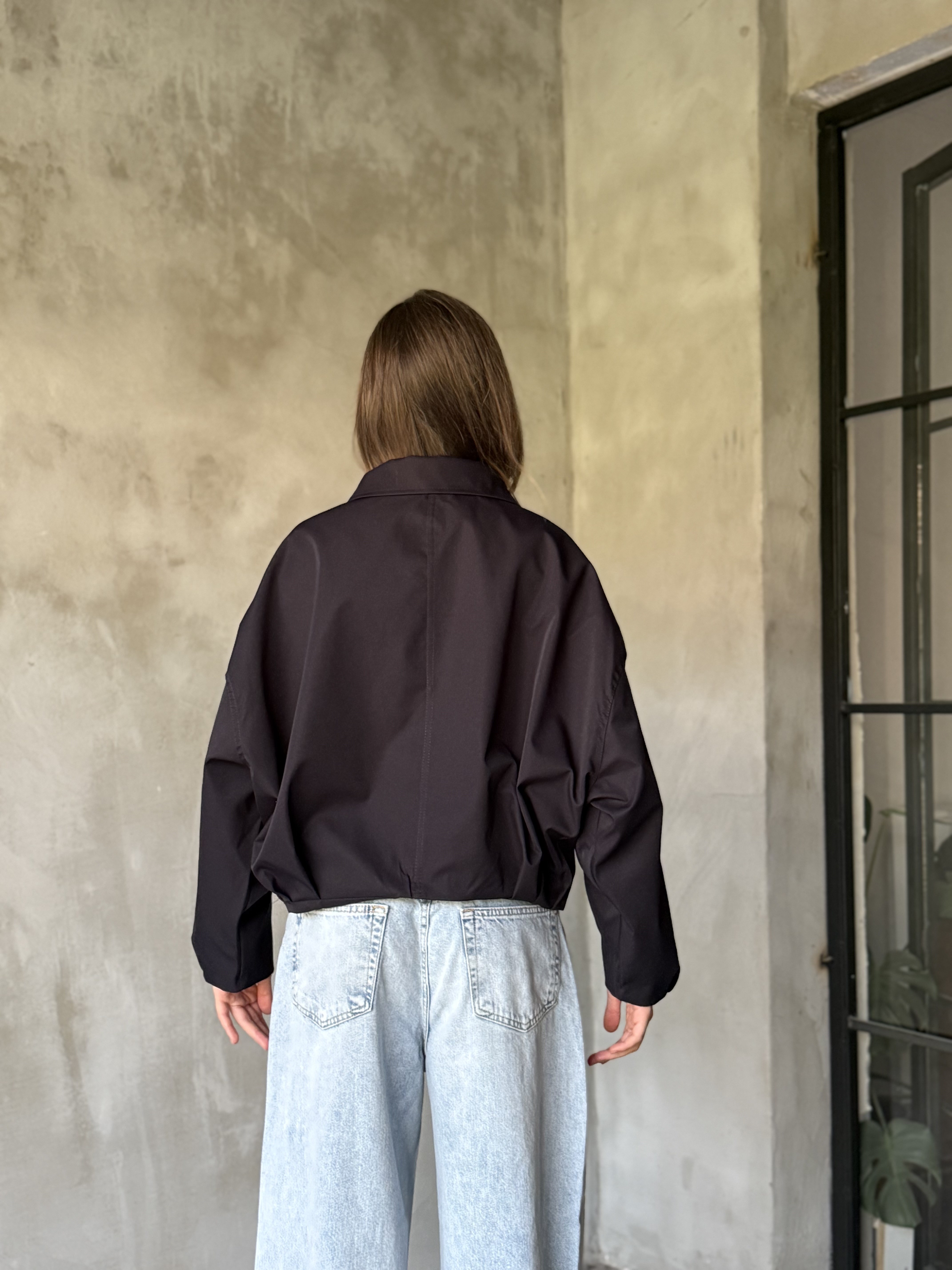 Kemerli Bomber Ceket - Lacivert