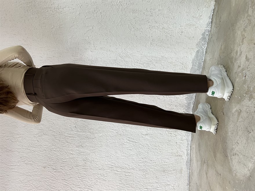 Kemerli Havuç Pantolon - Kahverengi