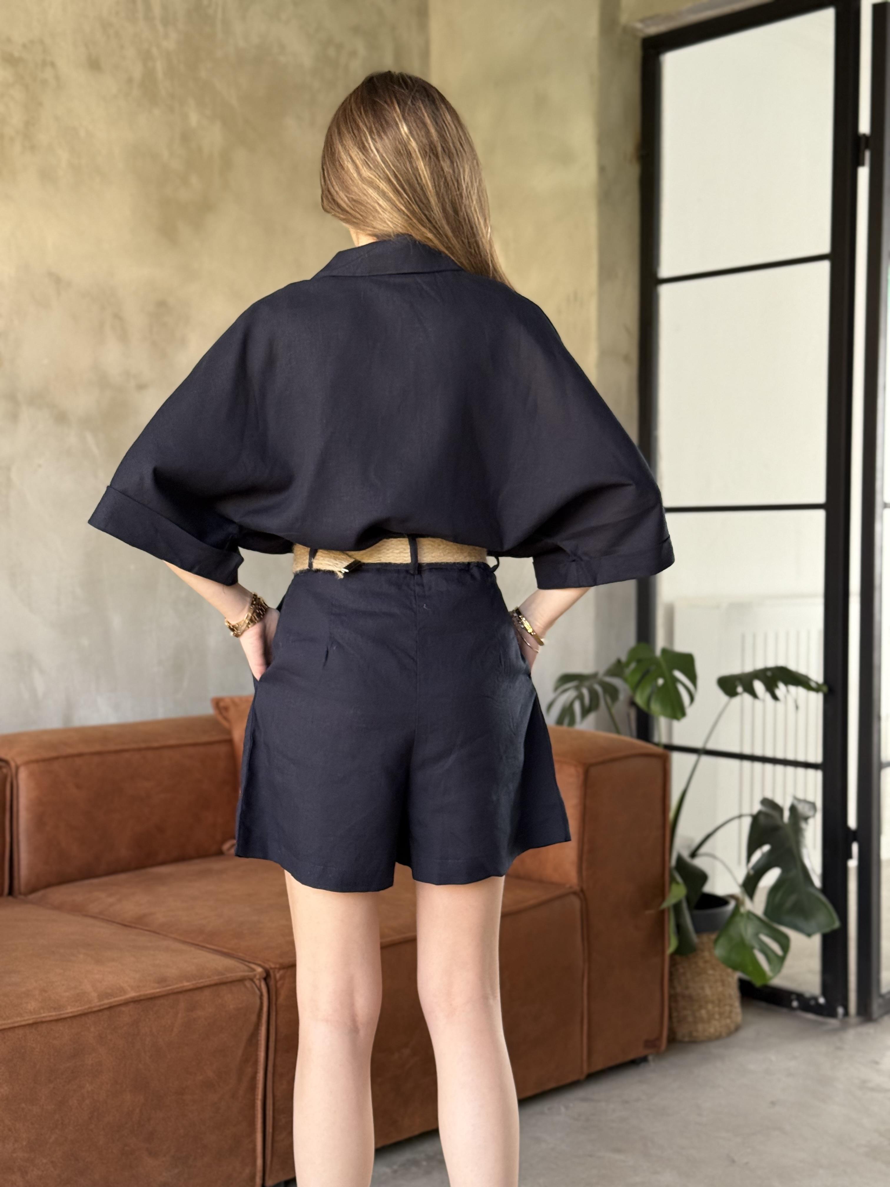 Keten Şortlu Takım - Lacivert