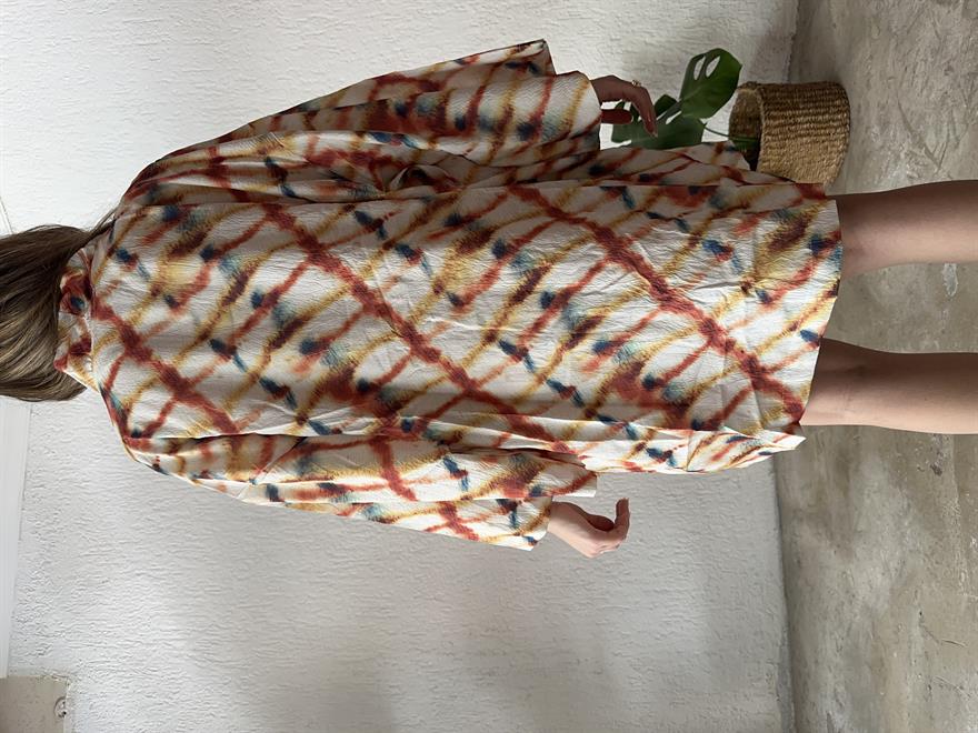 Kimono Şort Takım Batik Desen