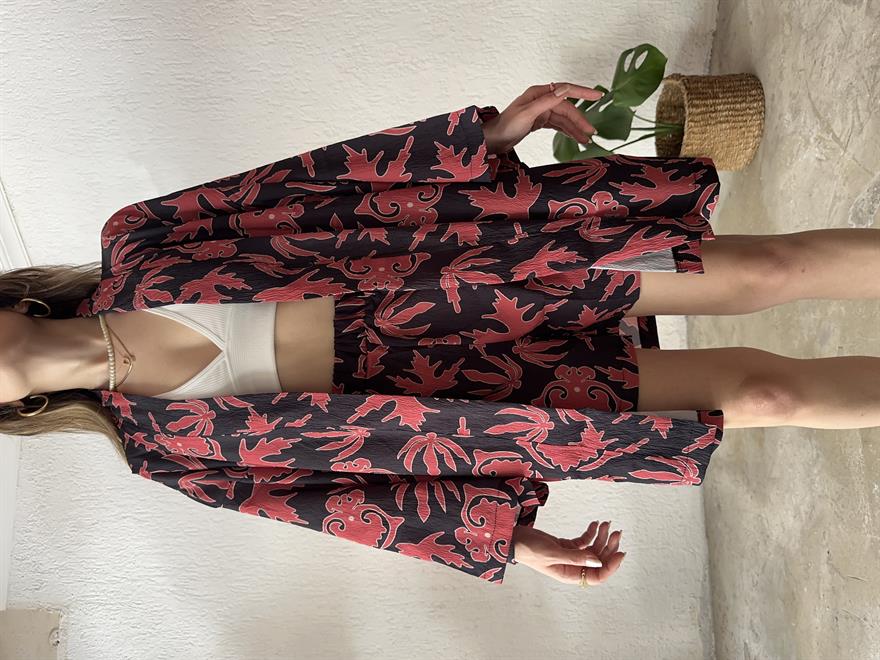 Kimono Şort Takım Etnik Desenli
