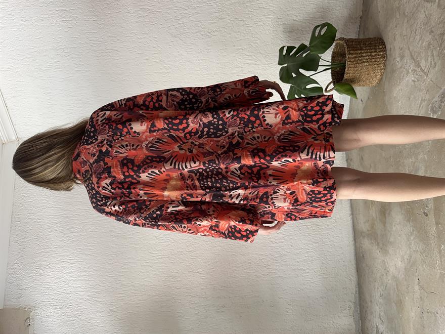 Kimono Şort Takım Renkli Desenli