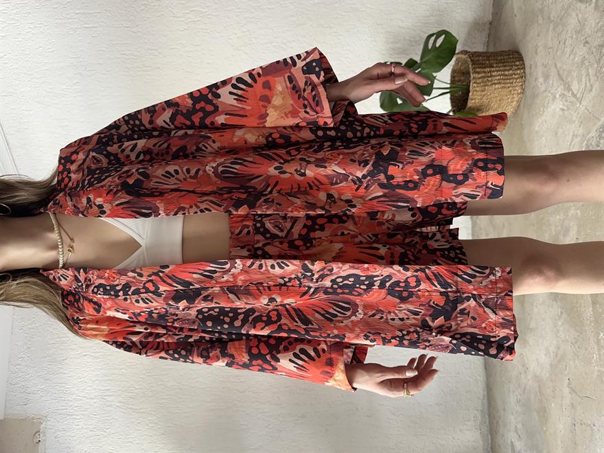 Kimono Şort Takım Renkli Desenli