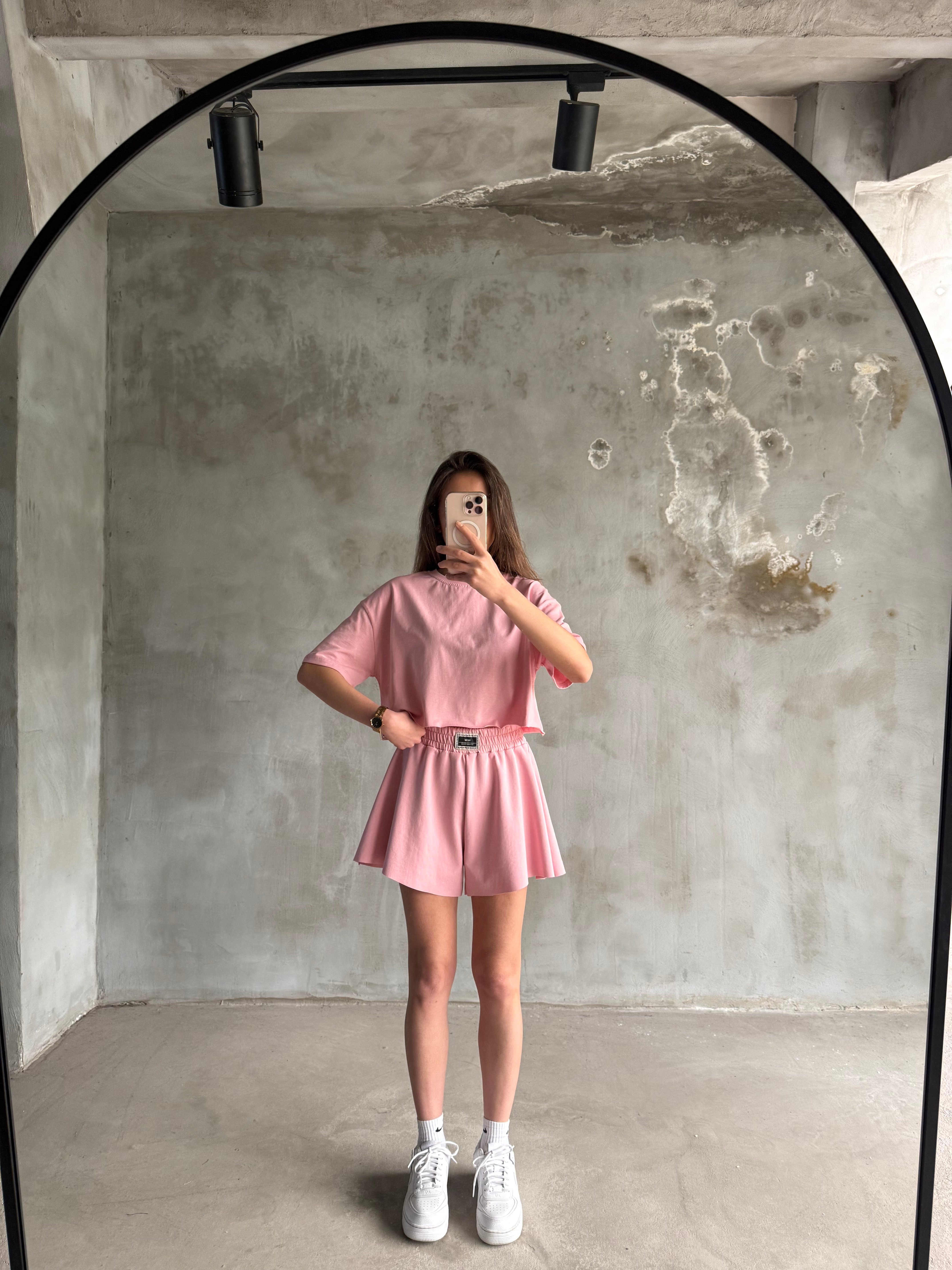Kısa Şortlu İkili Takım - Pembe