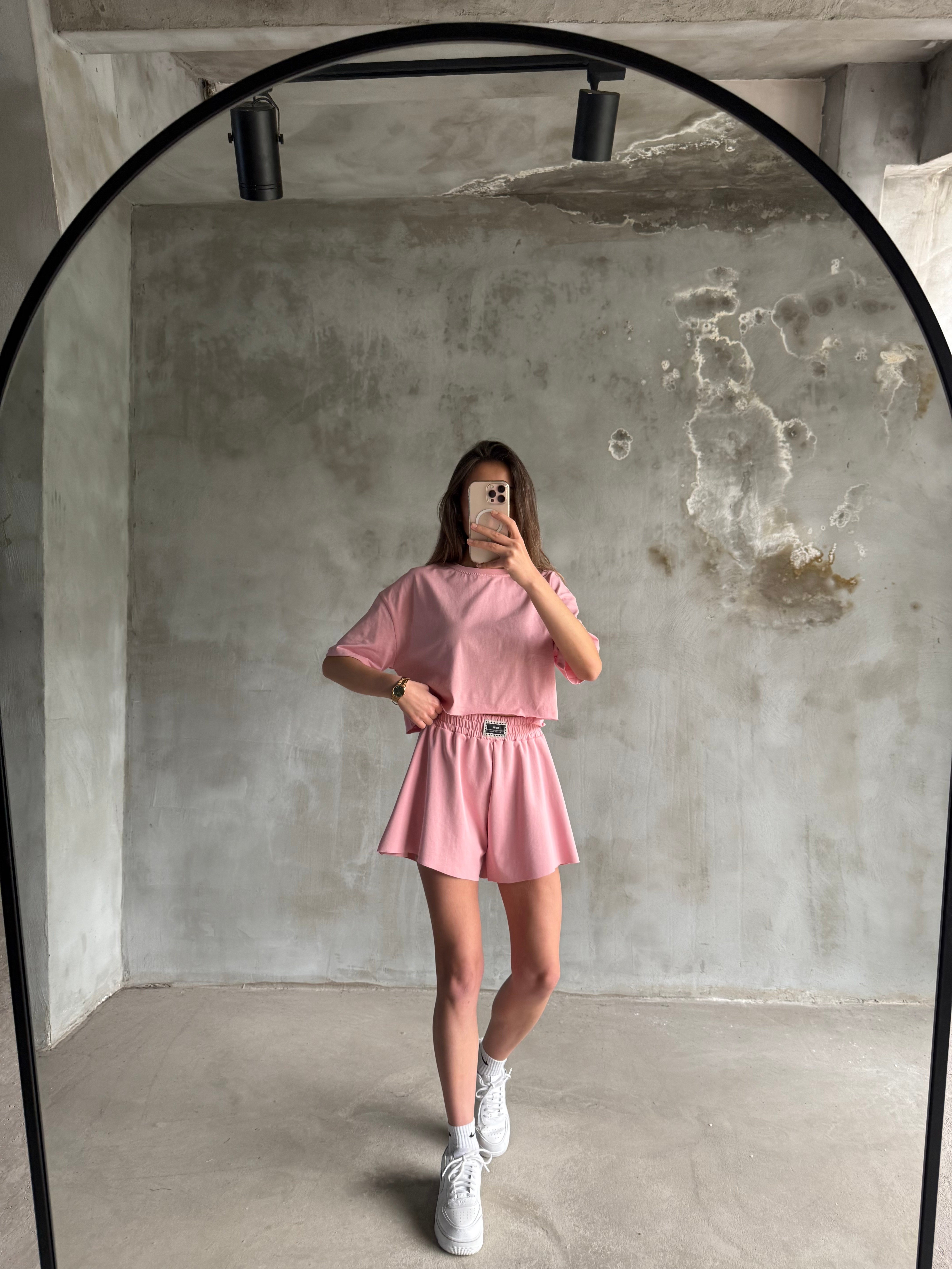 Kısa Şortlu İkili Takım - Pembe