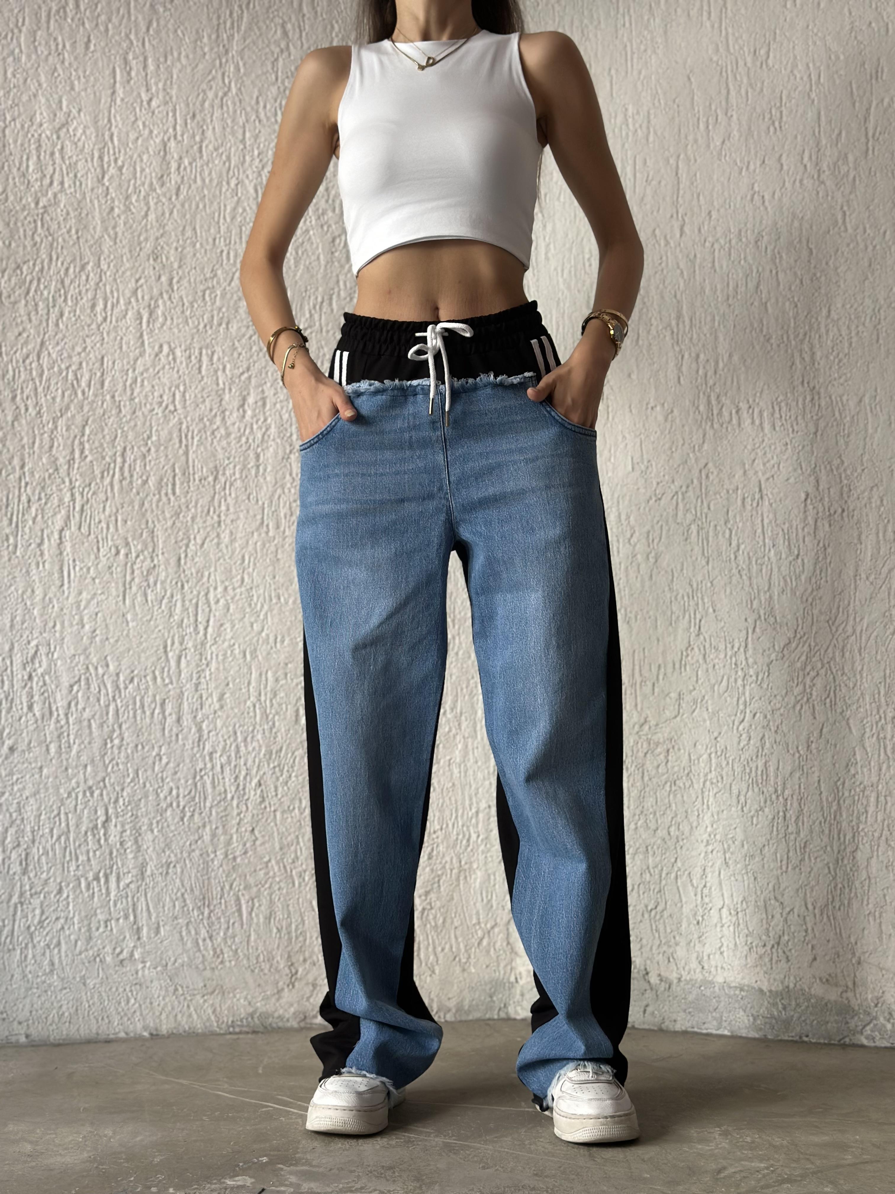 Kot Detay Baggy Eşofman - Siyah