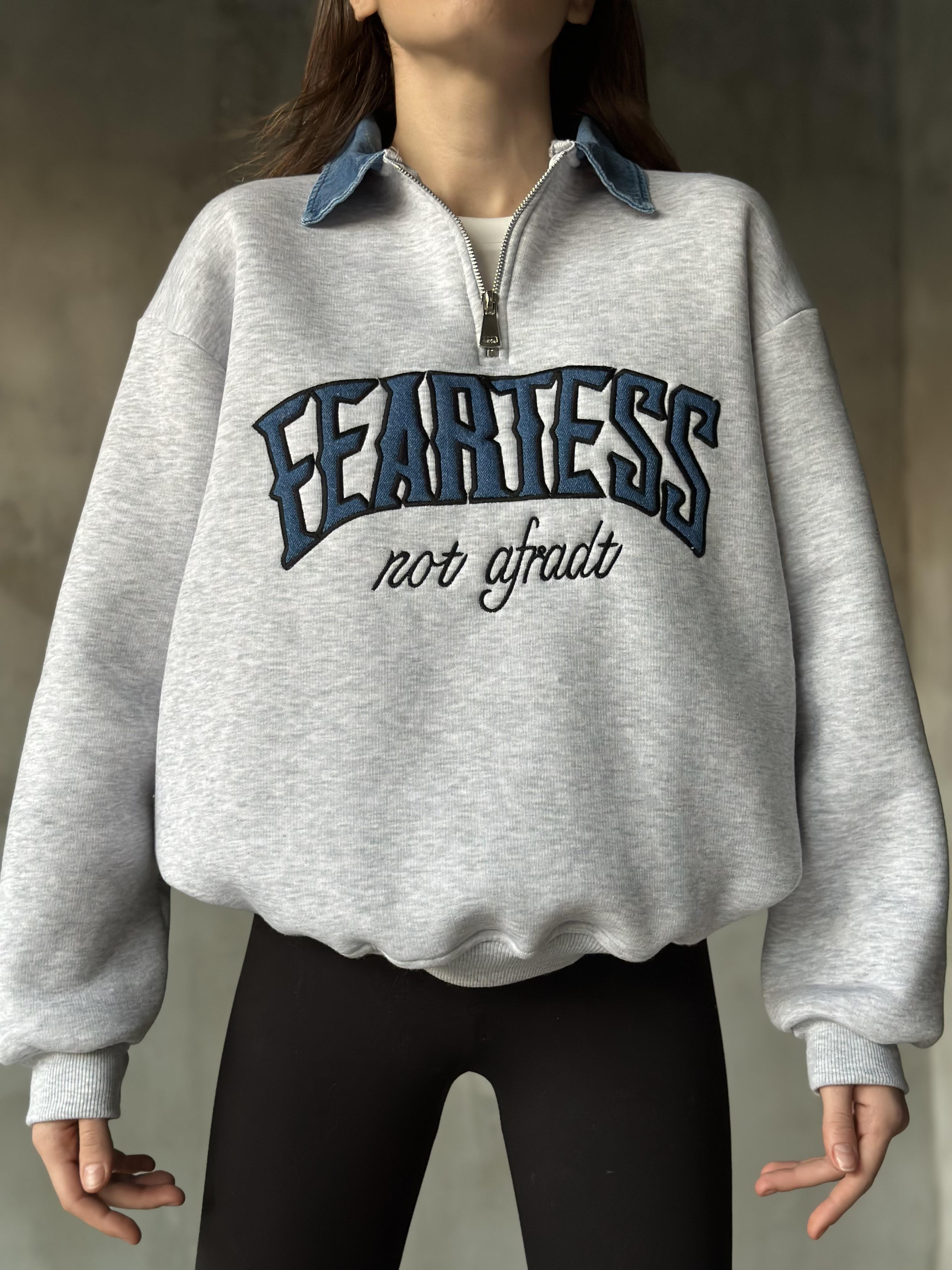 Kot Detay Oversize Sweatshirt - Gri