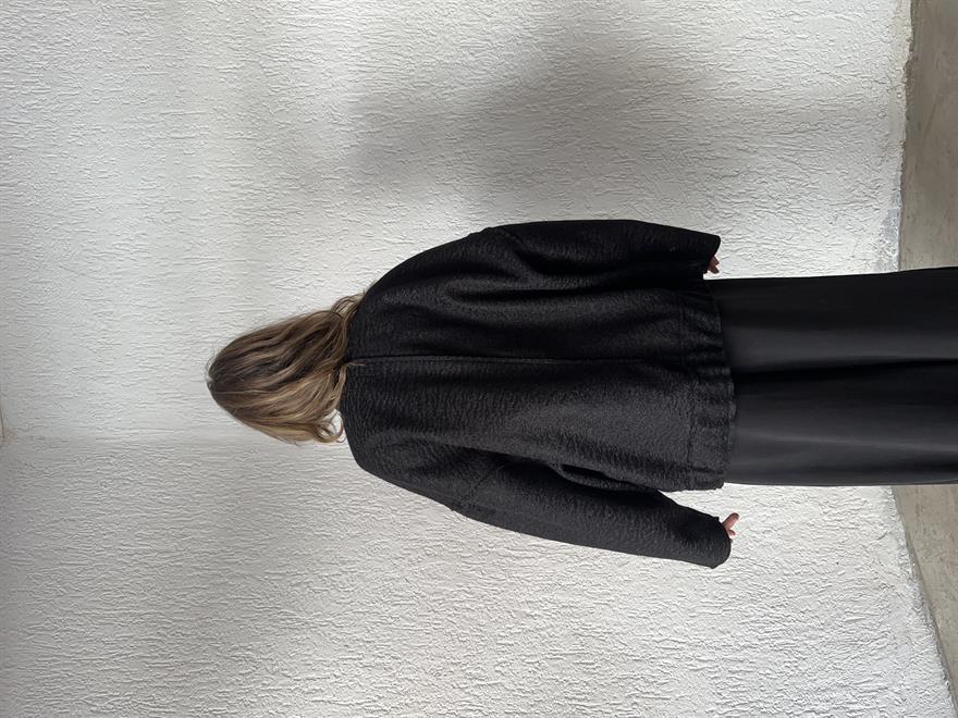 Kuzu Oversize Bomber Ceket - Siyah