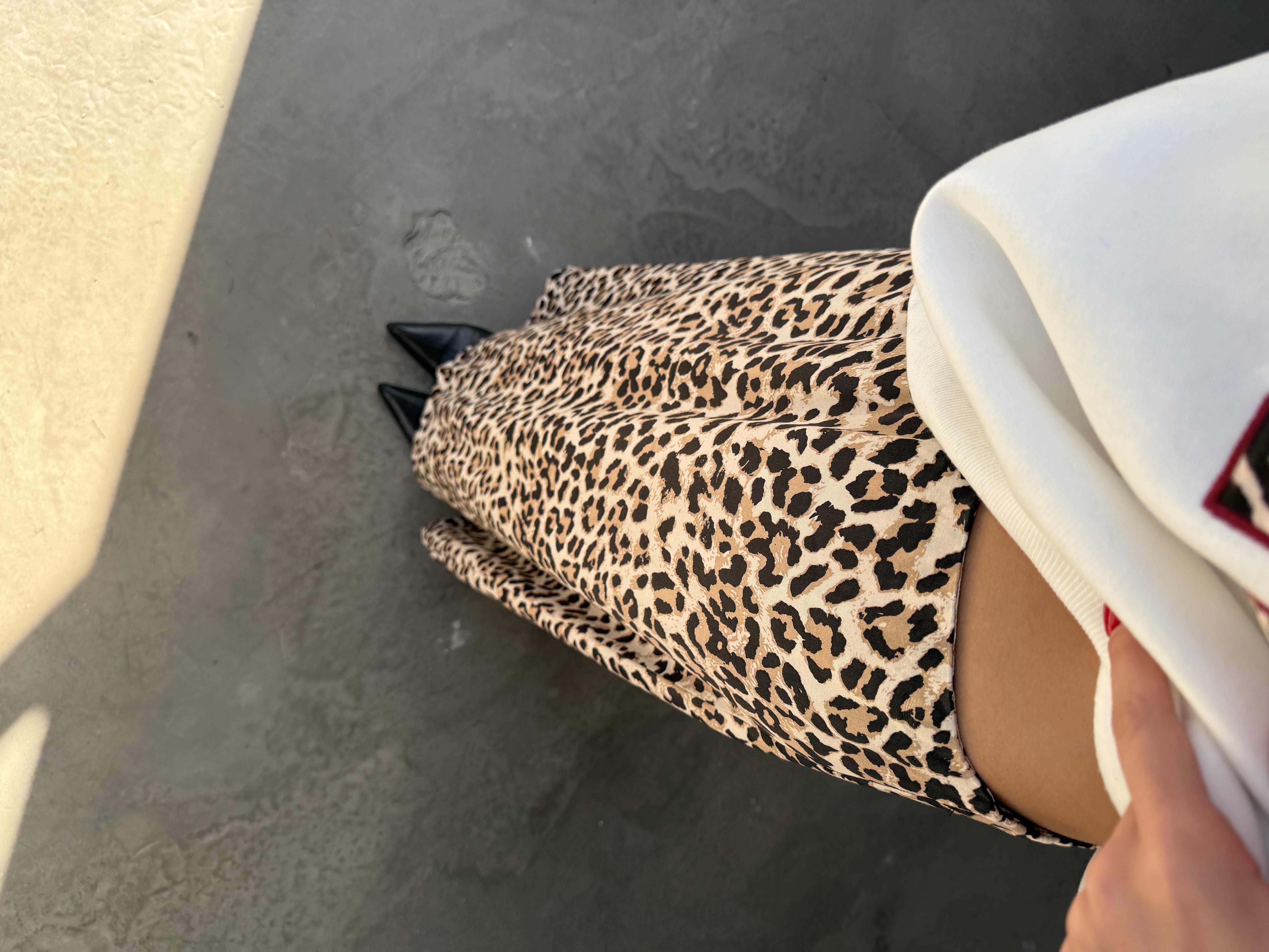 Leopar Maxi Saten Etek
