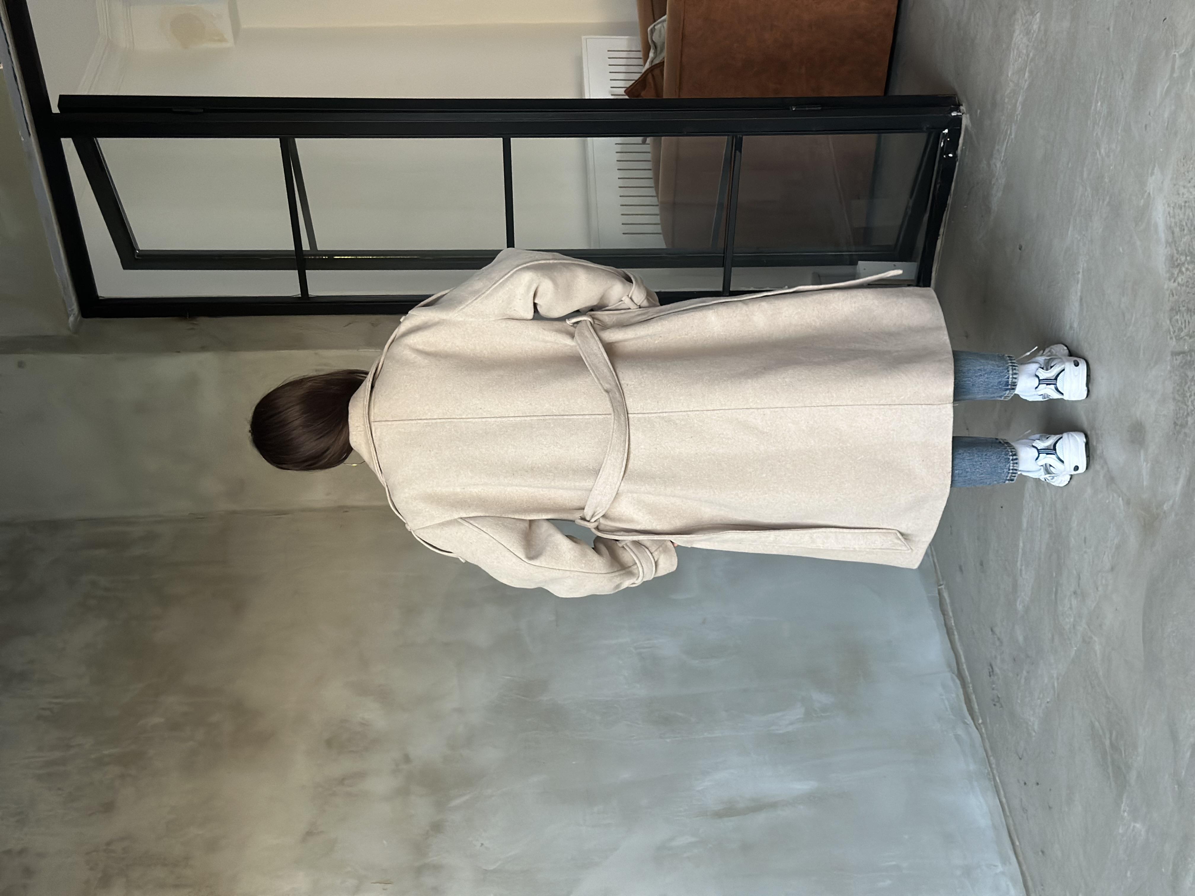 Massi Oversize Kaşe Kaban - Krem