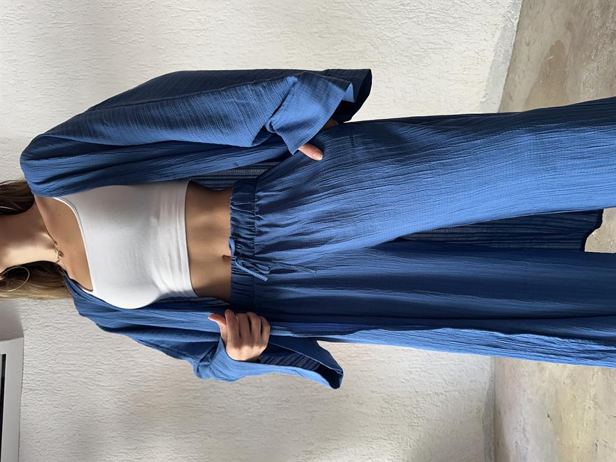 Kimono Gofre Takım  - Mavi