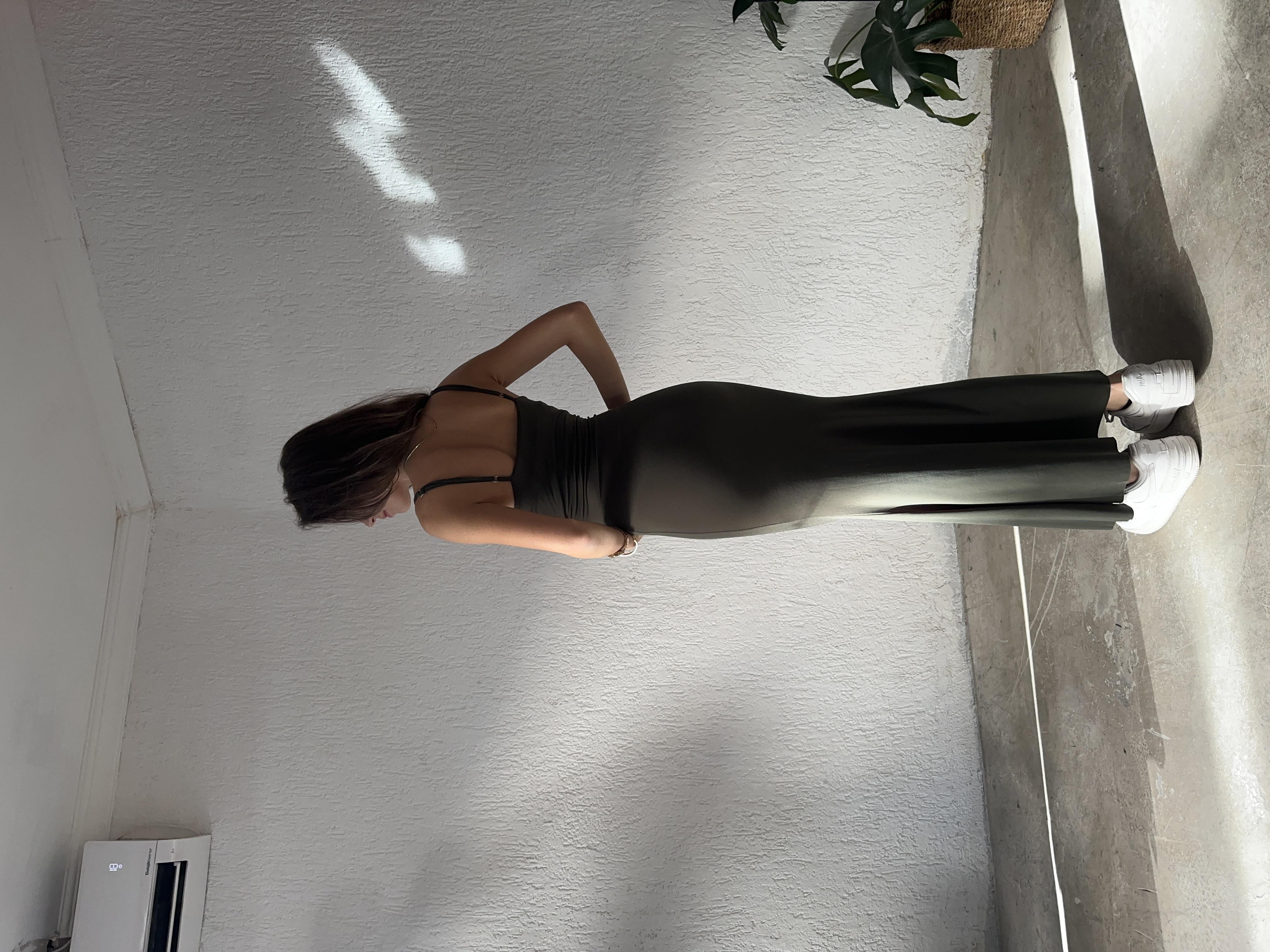 Maxi Slim Fit Elbise - Haki