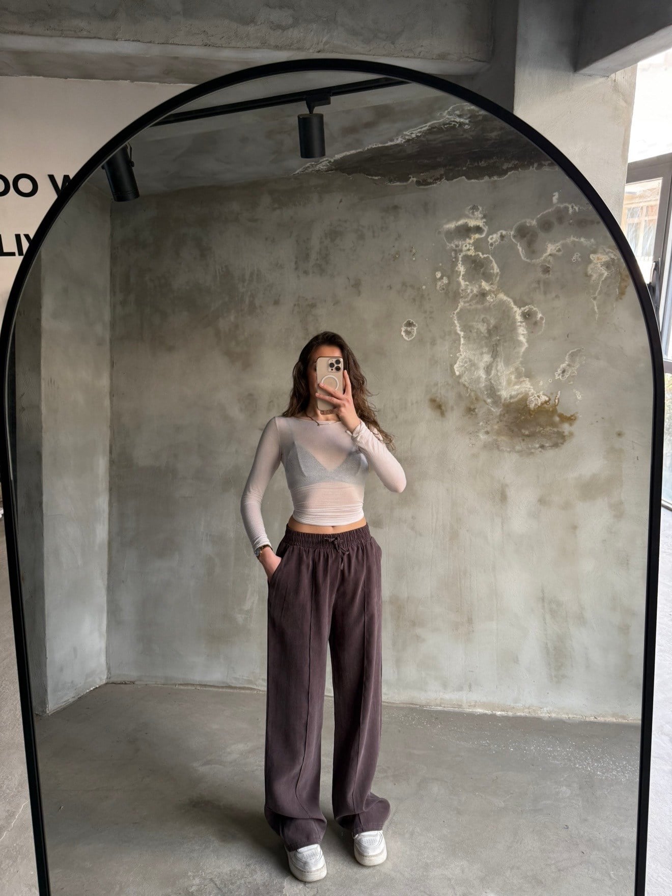 Modal Tencel Çimalı Dökümlü Pantolon Kahverengi