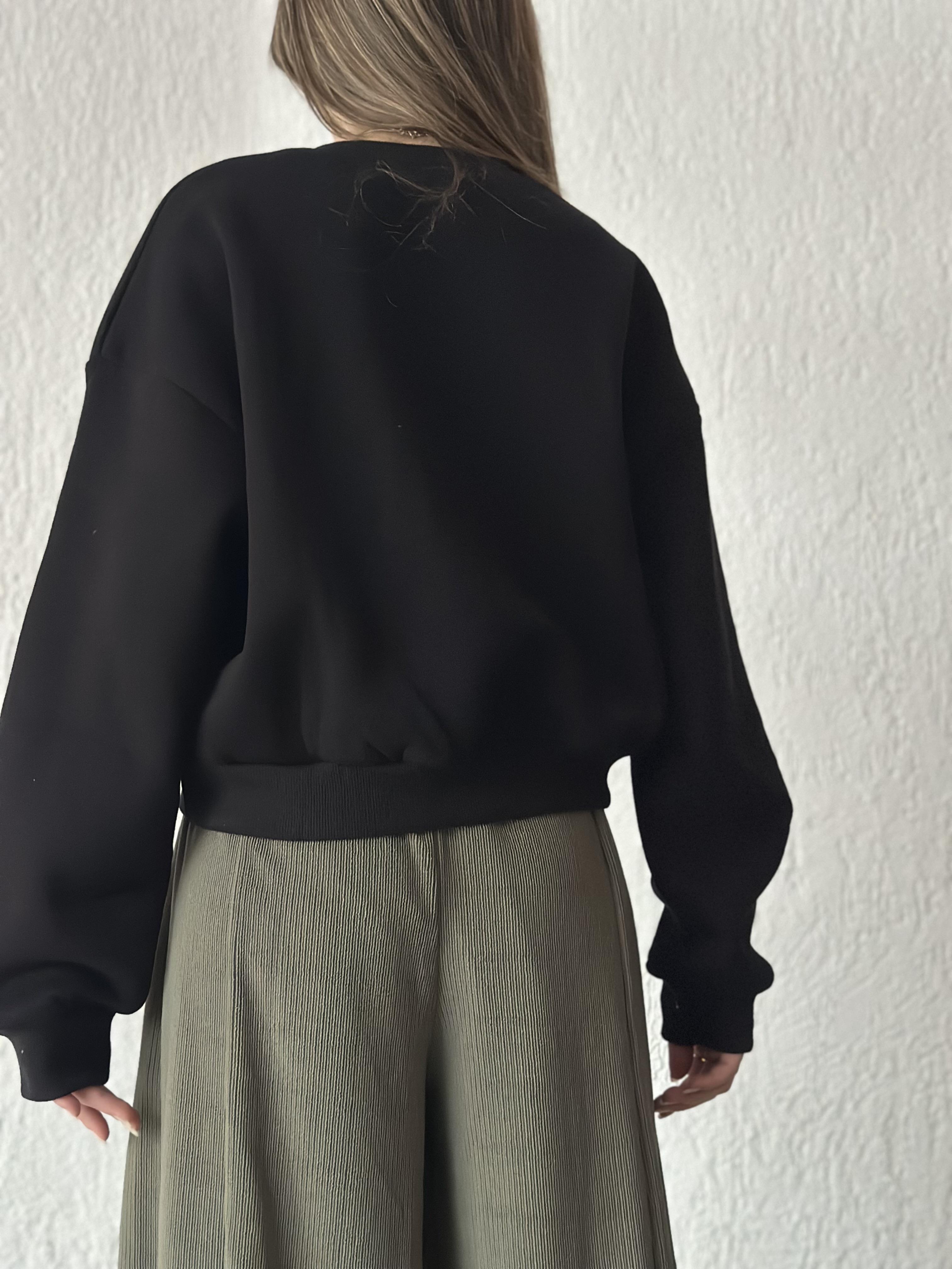 NYC Nakışlı Sweatshirt - Siyah