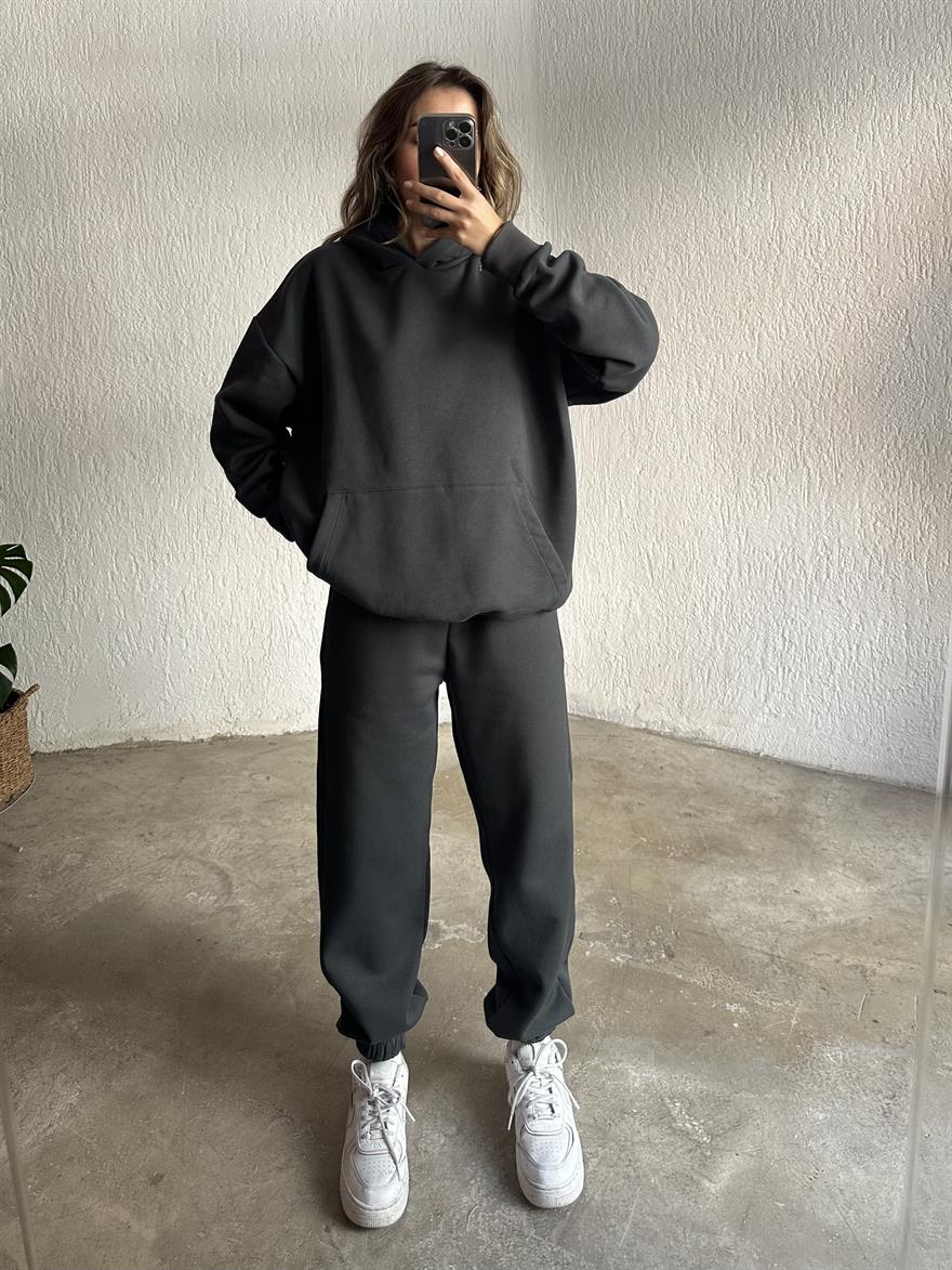 Oversize Basic Eşofman Takımı -Antrasit