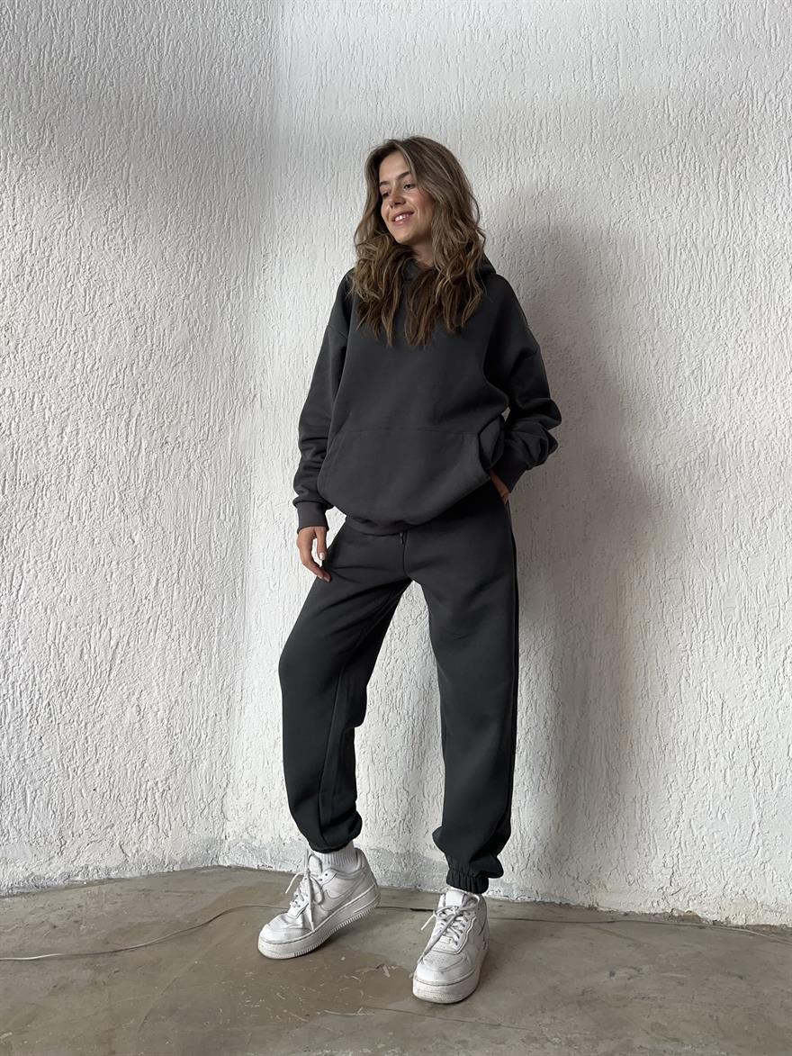 Oversize Basic Eşofman Takımı -Antrasit