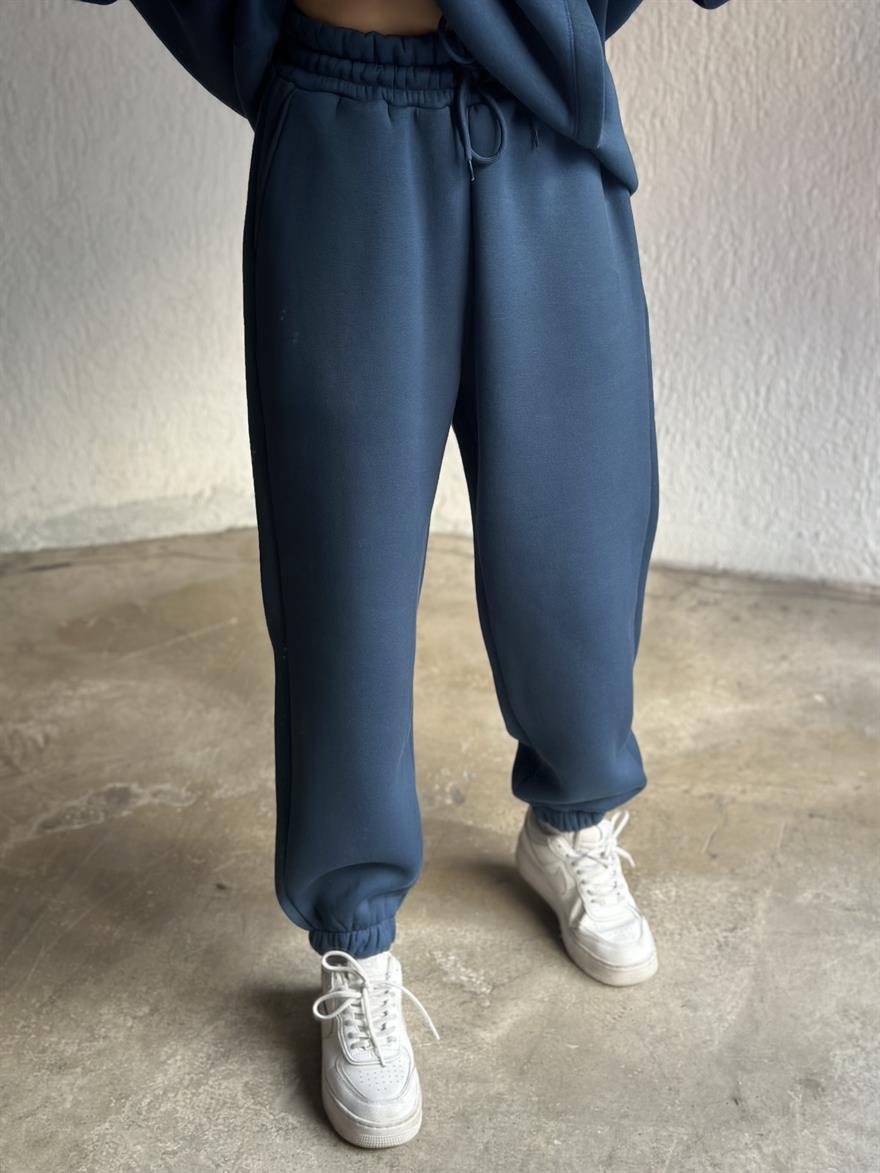 Oversize Basic Eşofman Takımı - İndigo