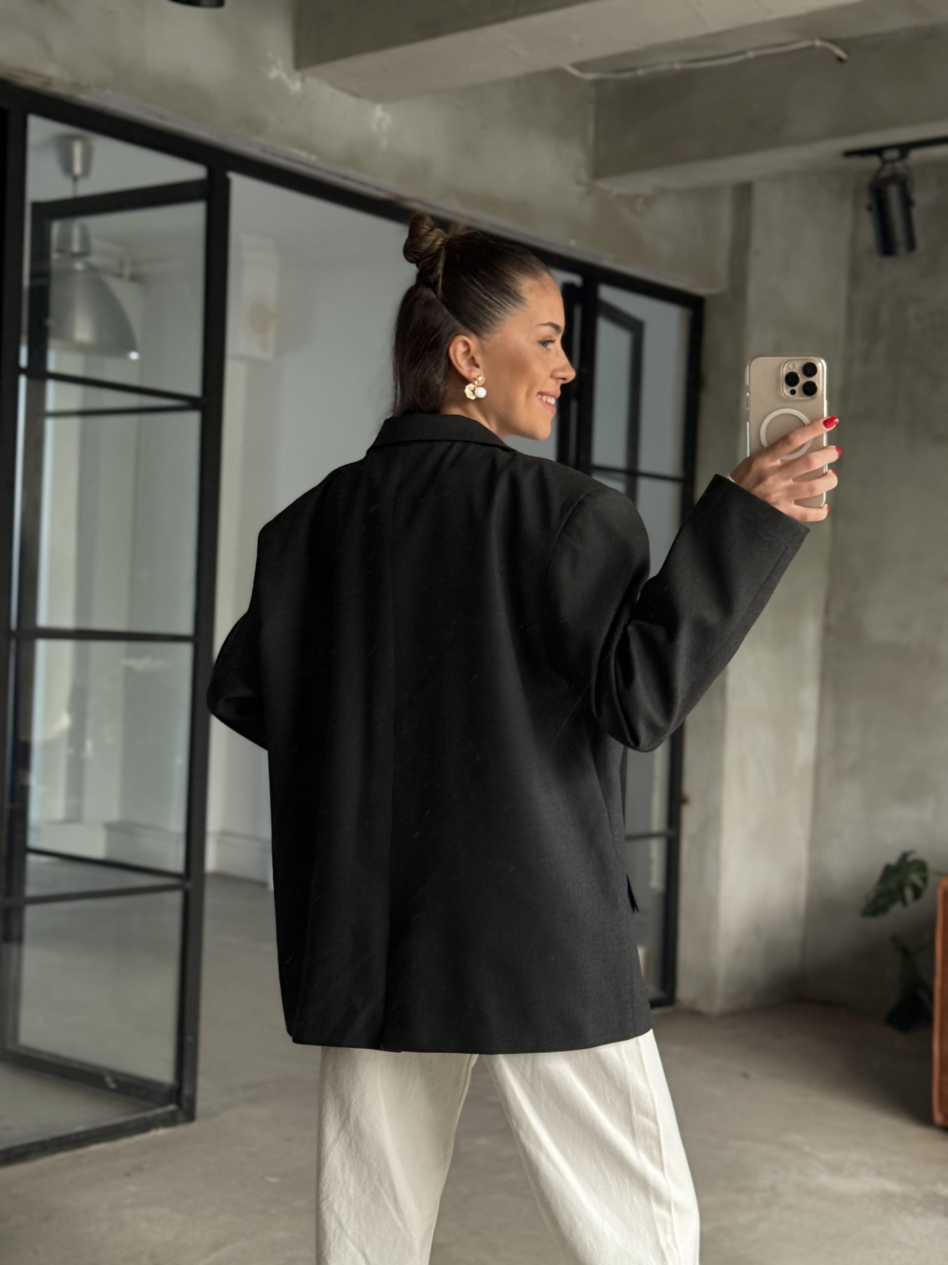 Oversize Blazer Ceket - Antrasit