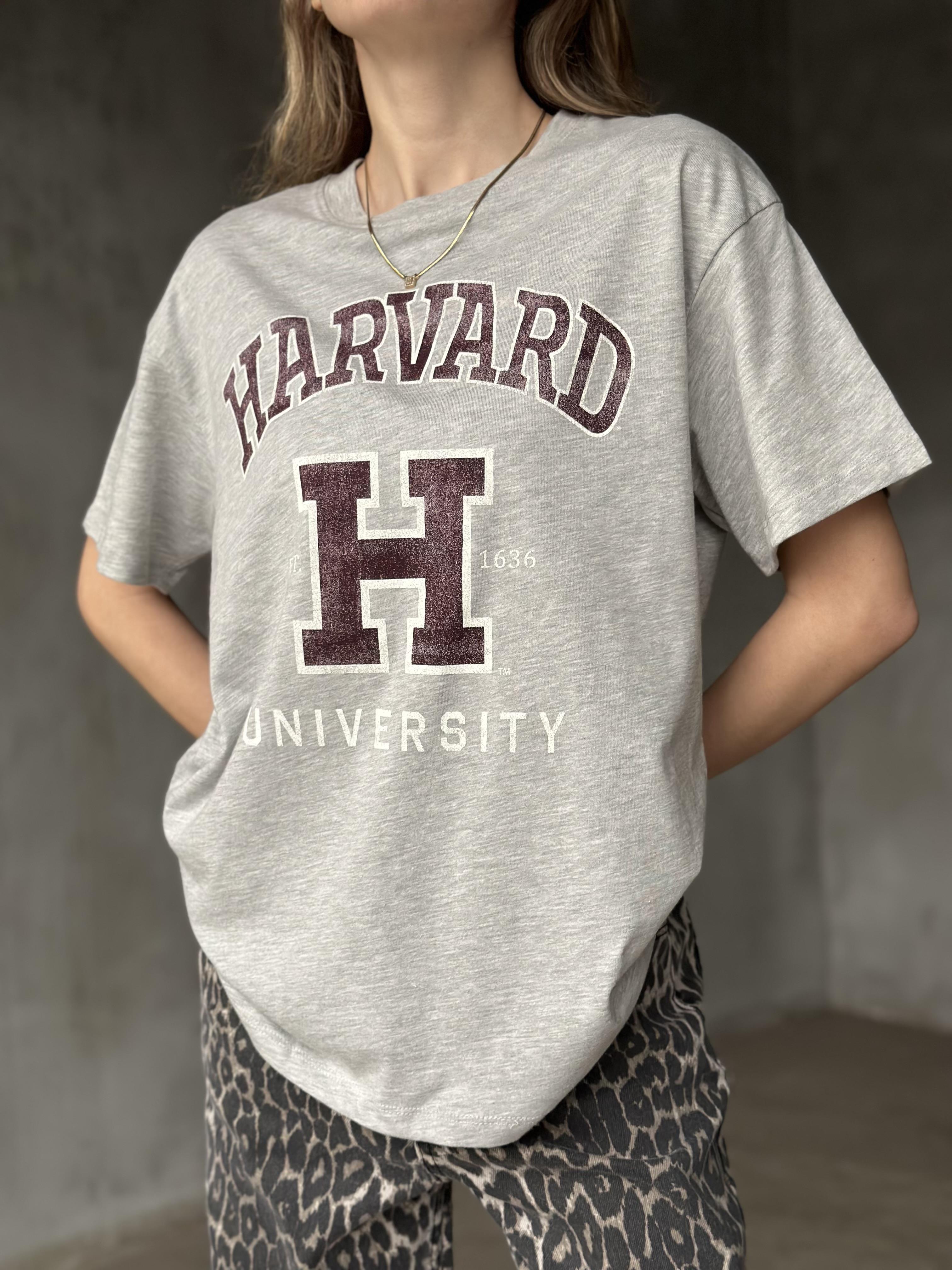 Oversize Harvard Baskılı T-Shirt