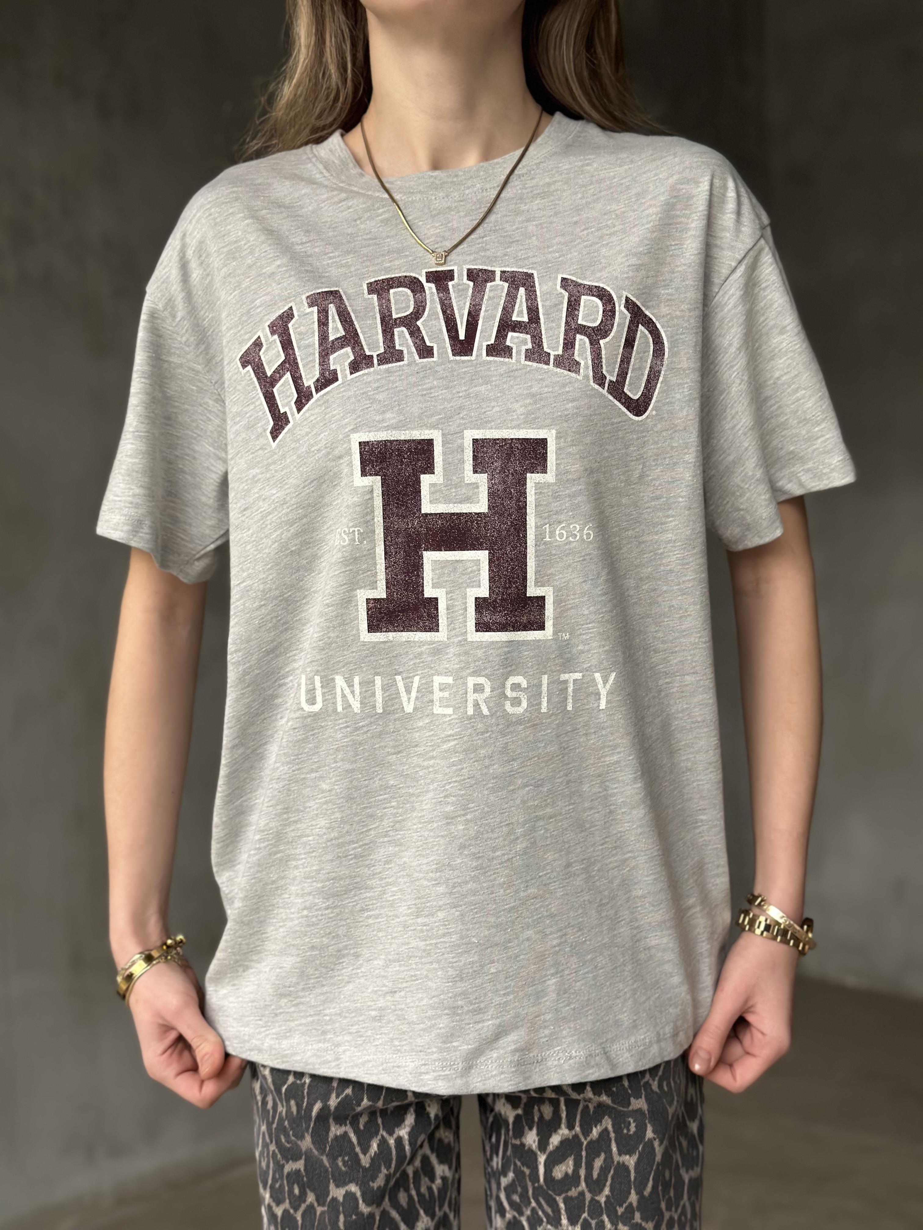 Oversize Harvard Baskılı T-Shirt