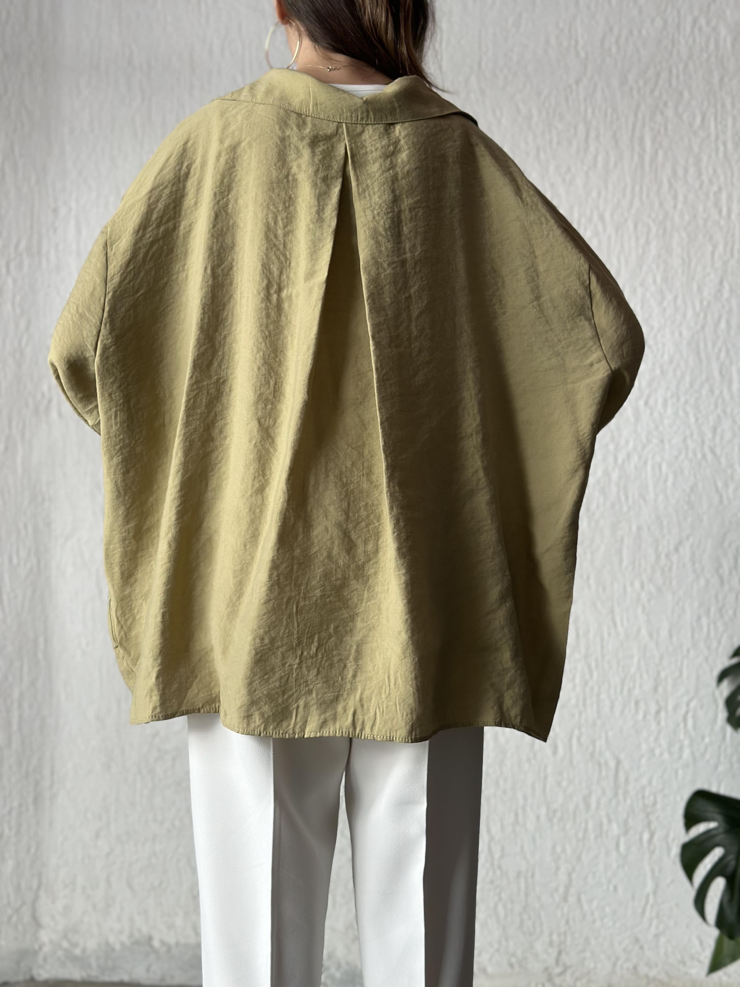 Tensel Oversize Gömlek - Yeşil