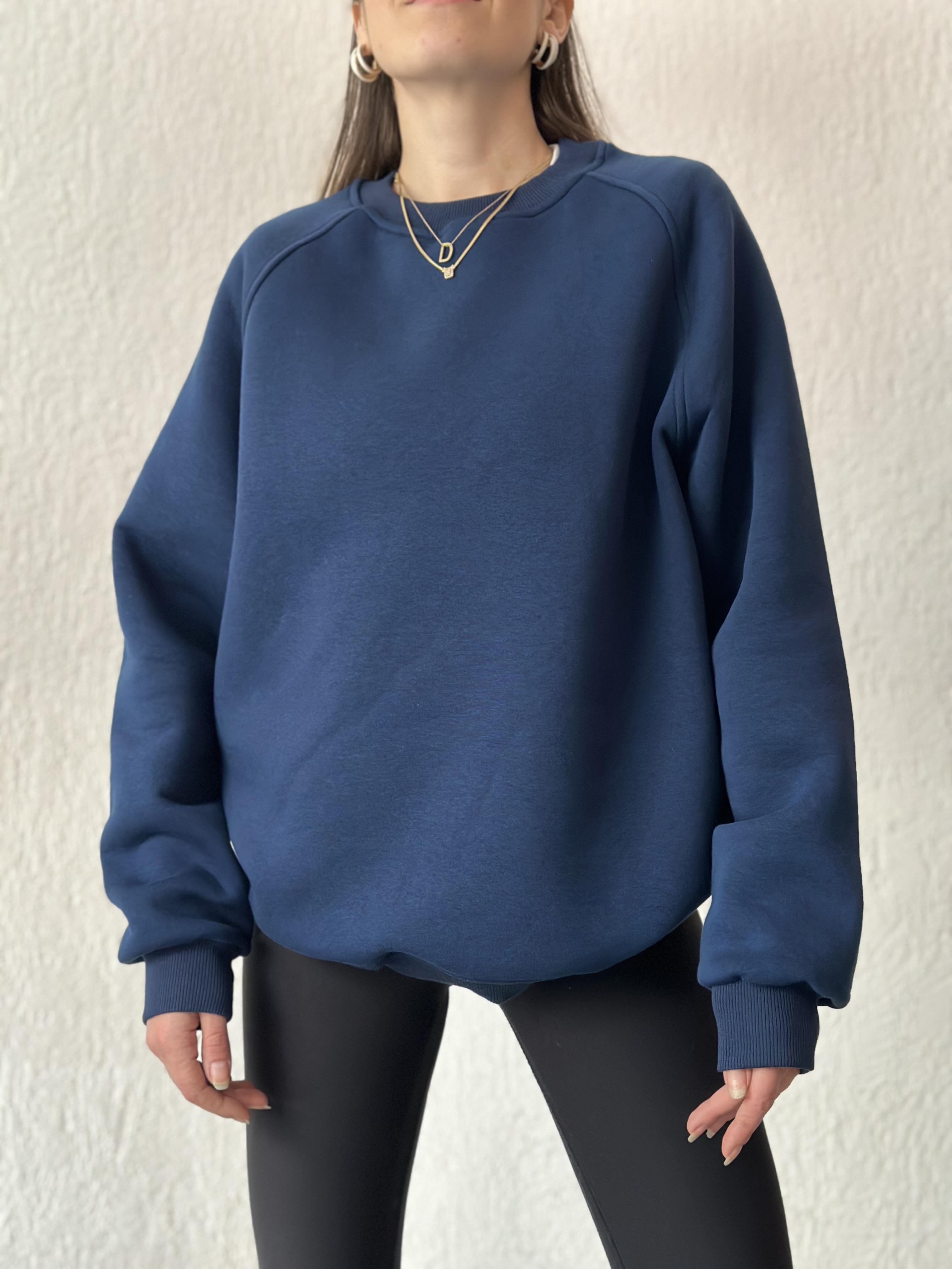 Oversize Uzun Sweatshirt - Lacivert