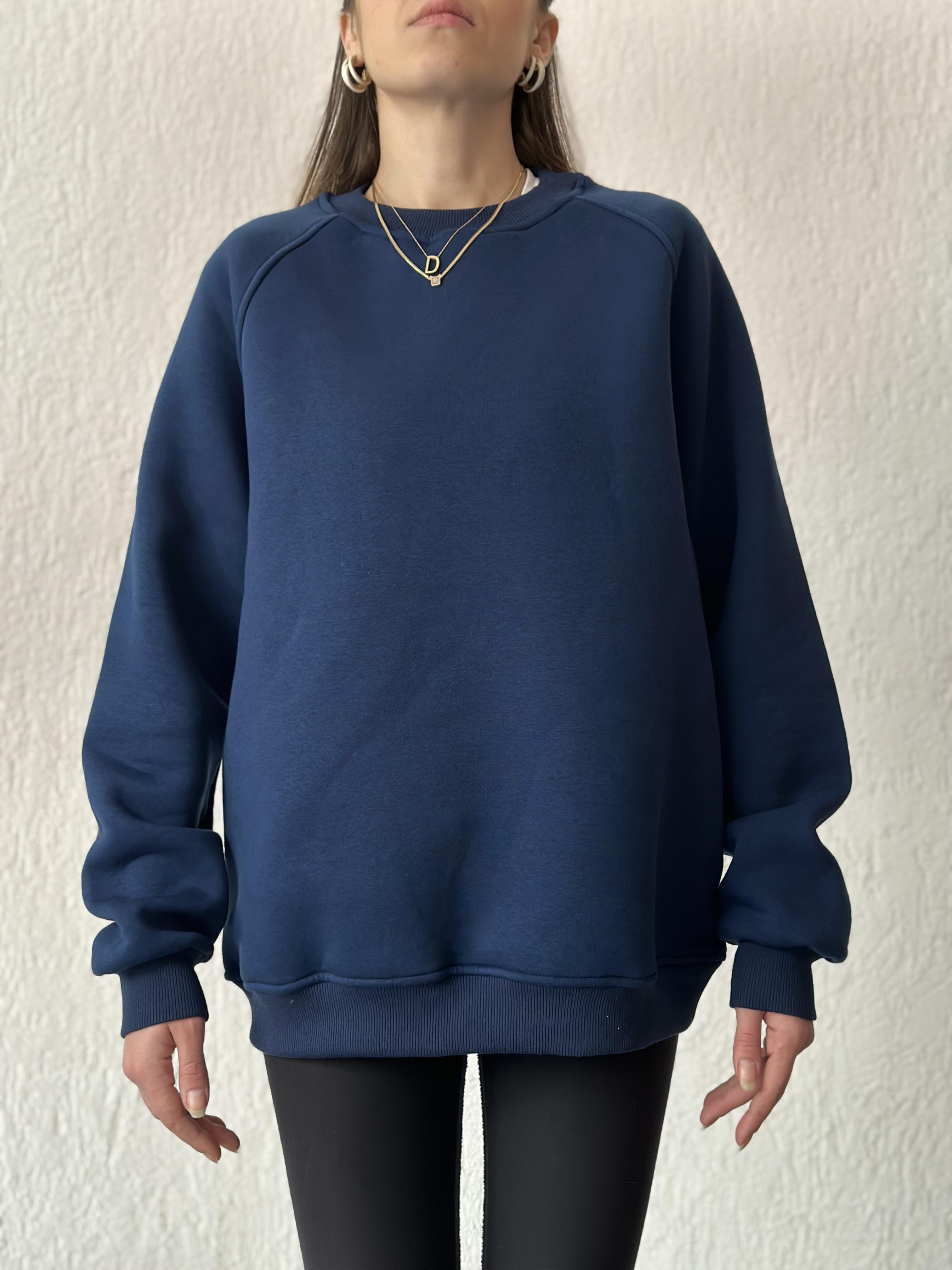 Oversize Uzun Sweatshirt - Lacivert