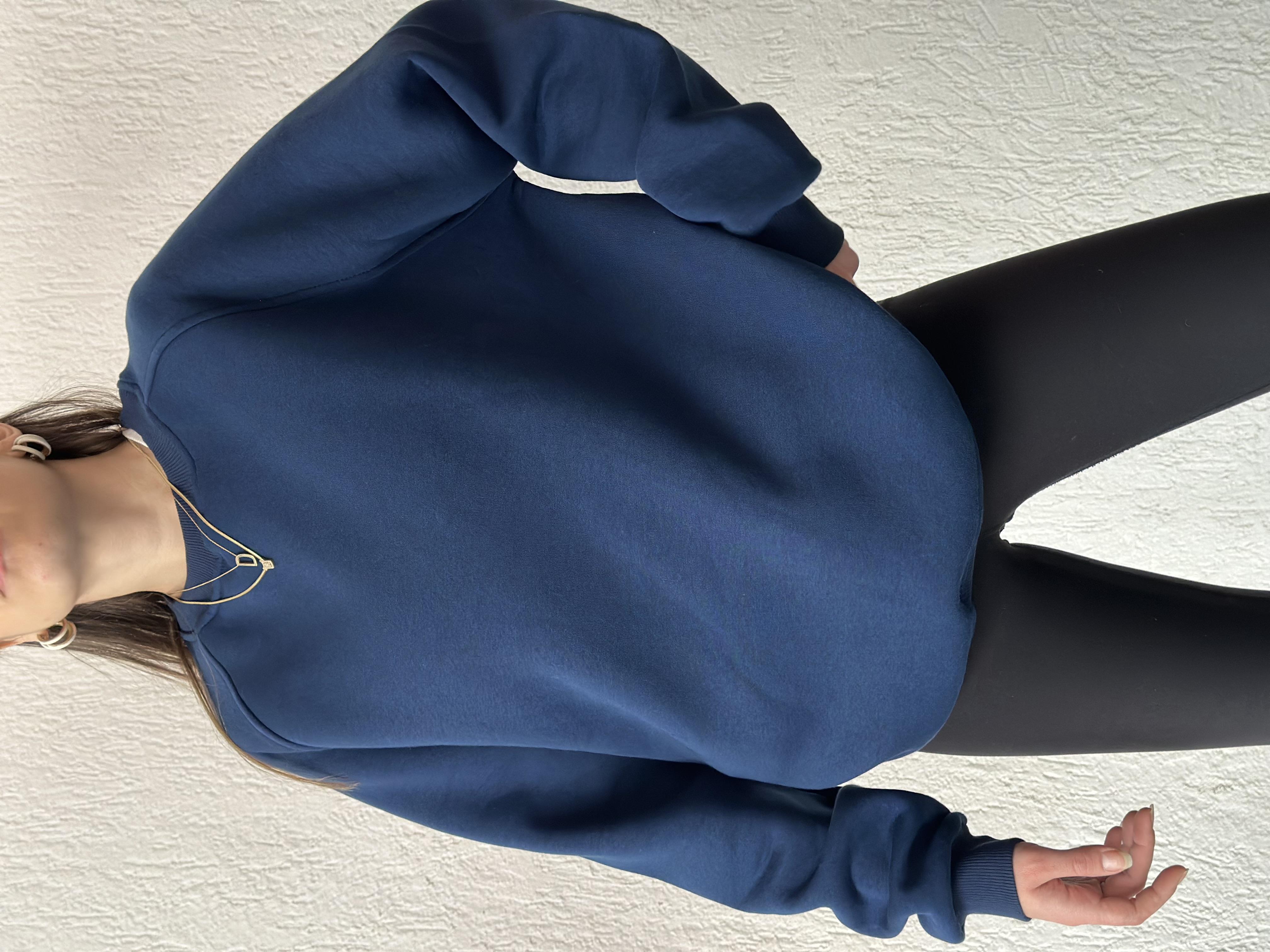 Oversize Uzun Sweatshirt - Lacivert