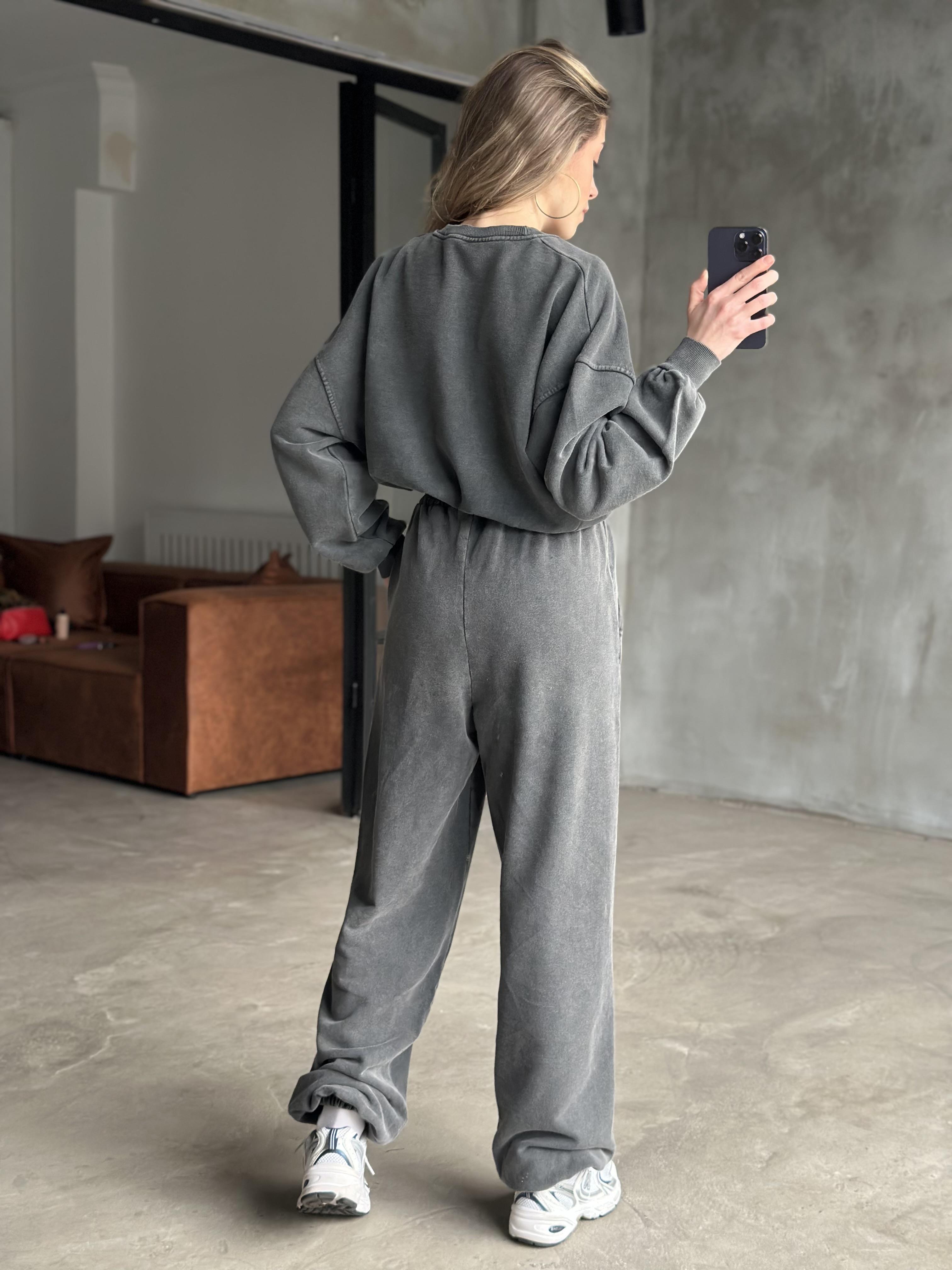 Oversize Yıkamalı İkili Eşofman Takımı 