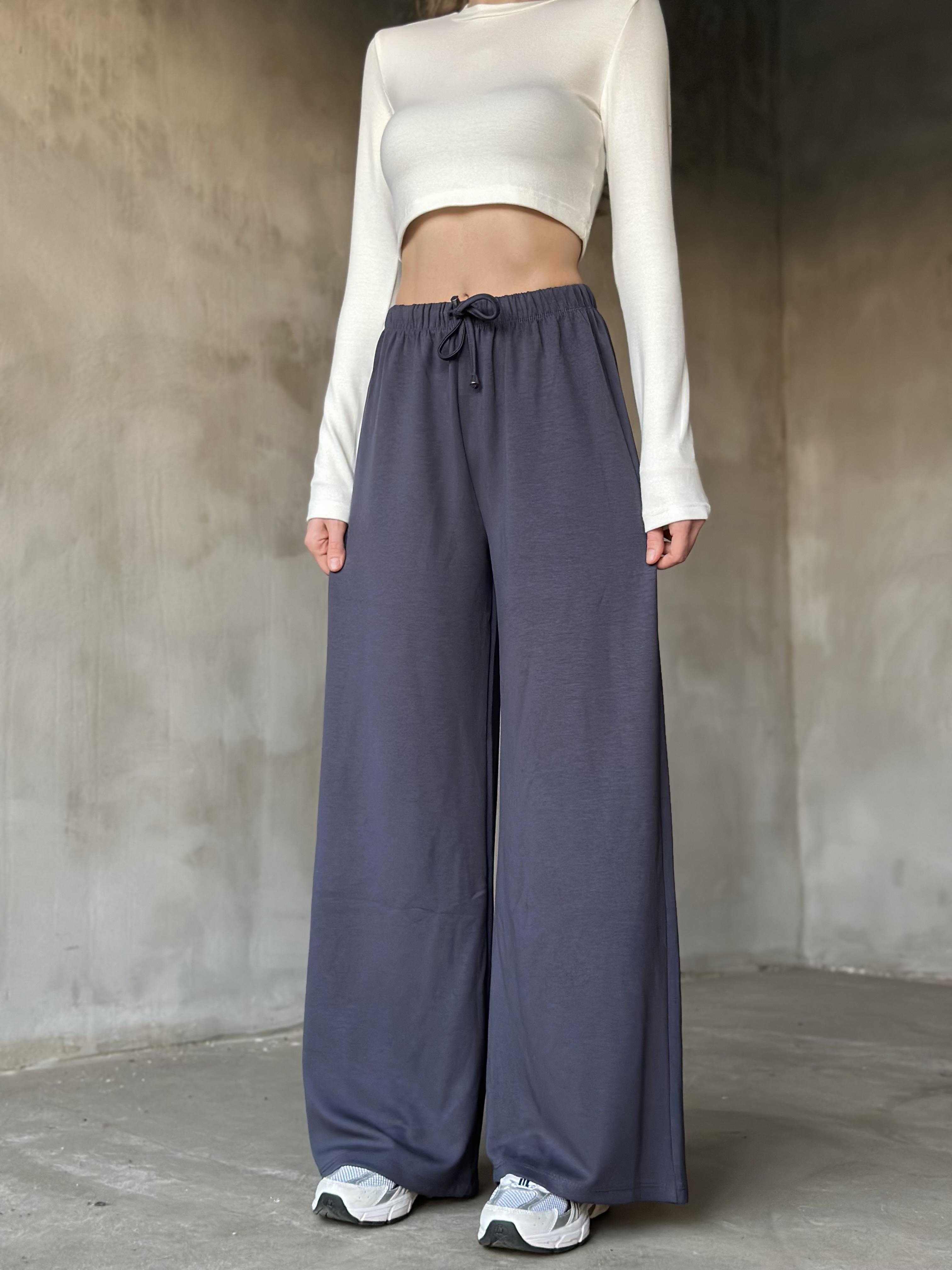  Modal Dökümlü Pantolon - Füme
