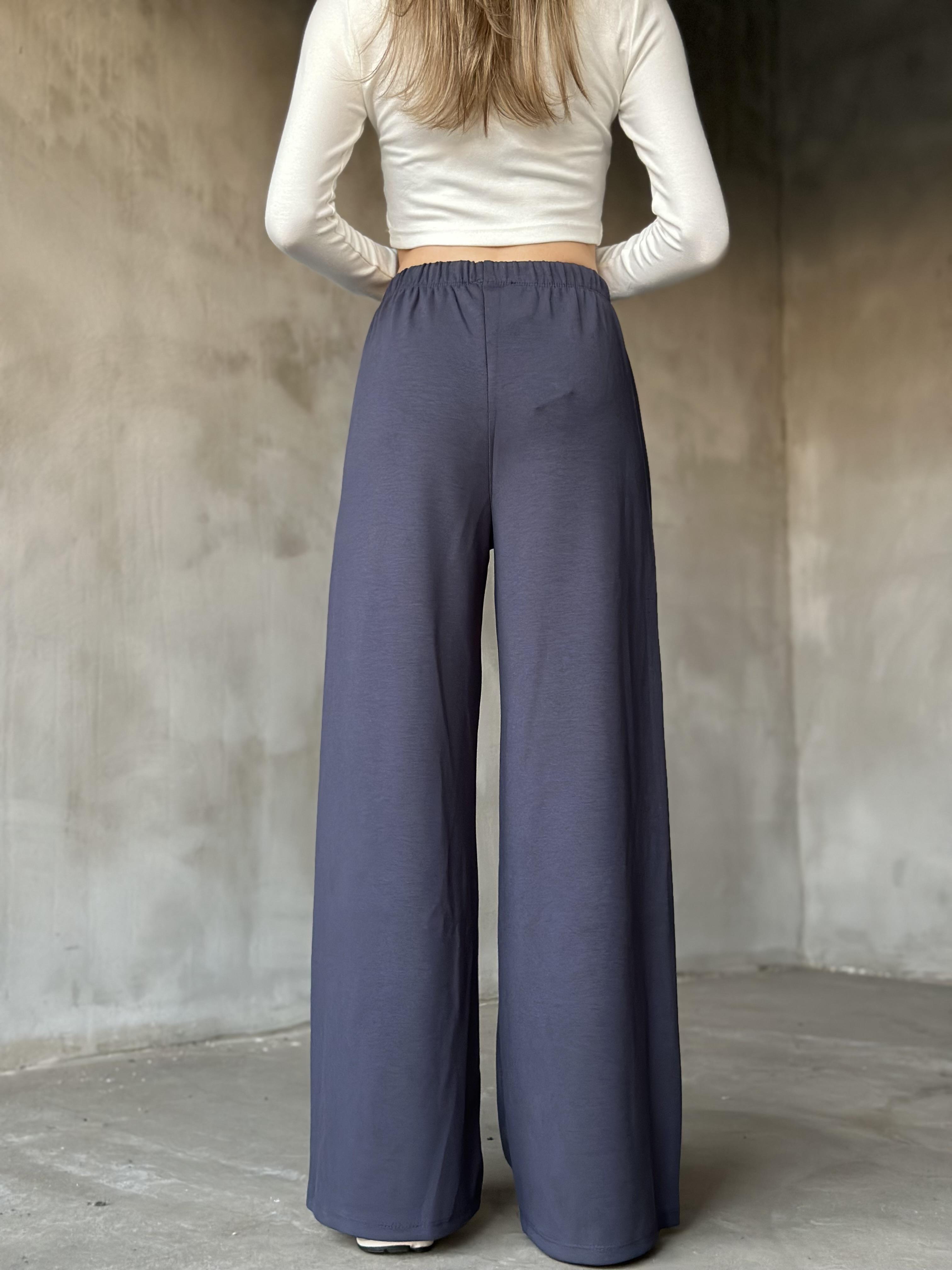  Modal Dökümlü Pantolon - Füme