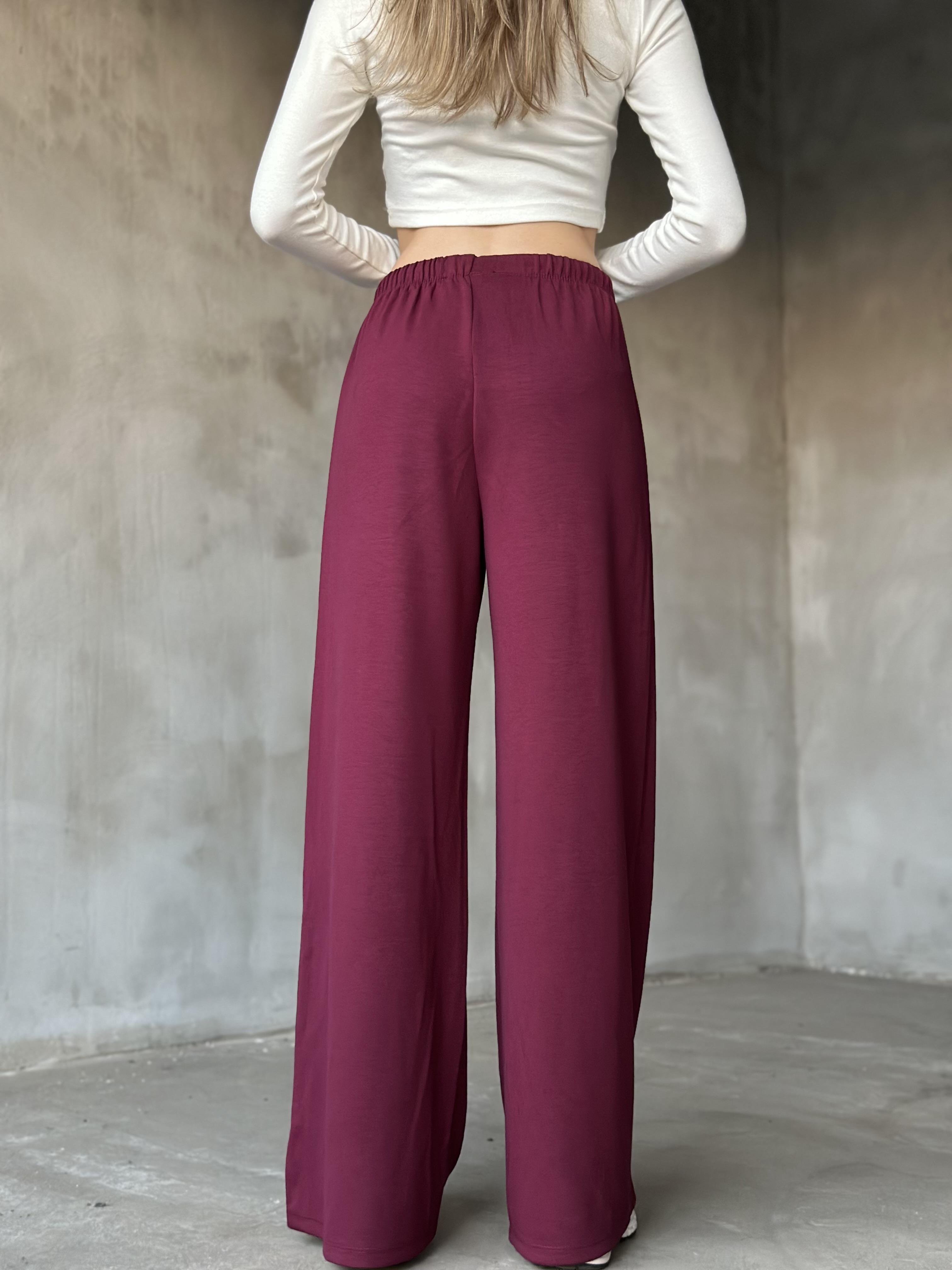  Modal Dökümlü Pantolon - Mürdüm