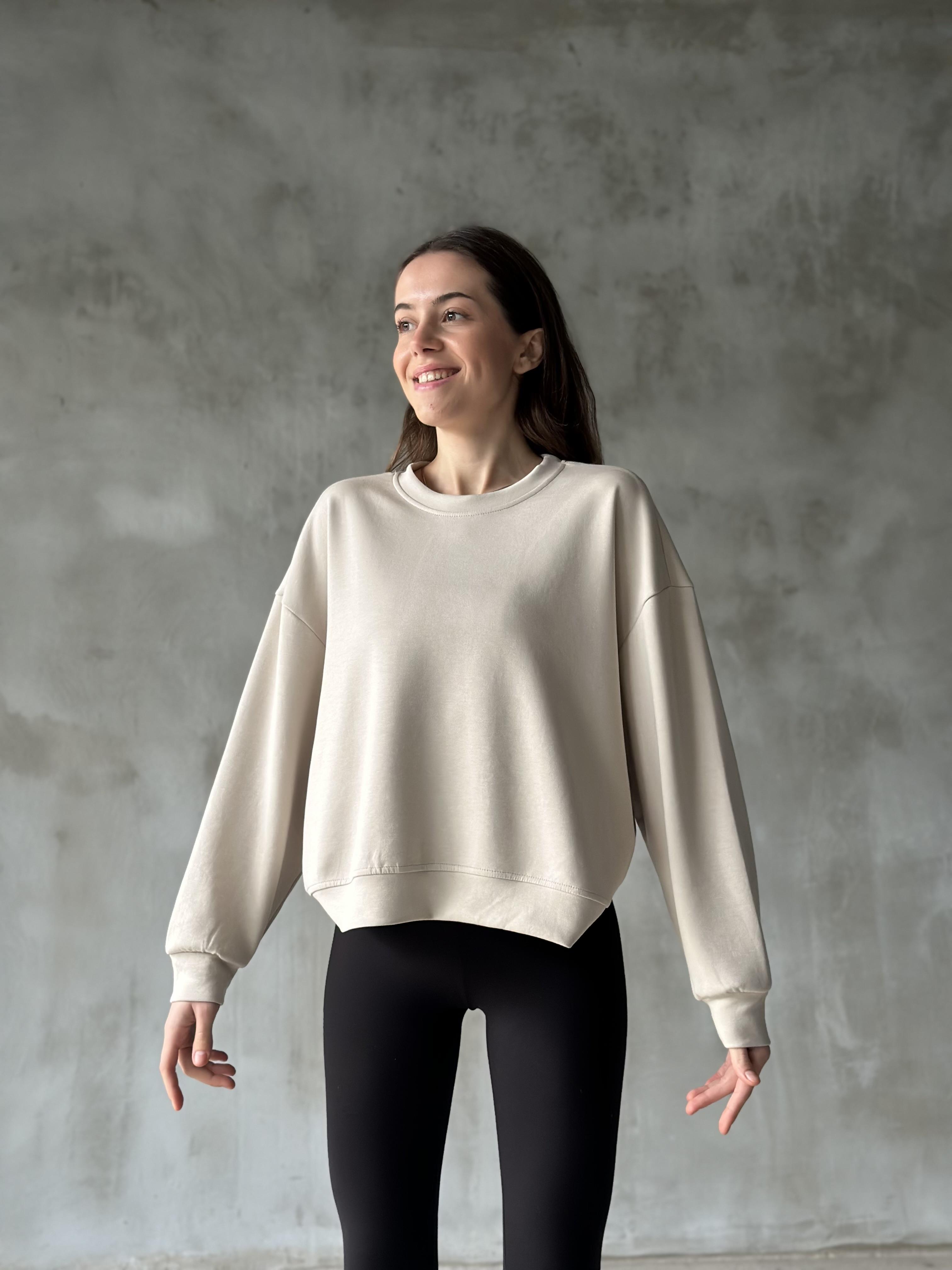 Oysh Modal Oversize Sweatshirt - Bej