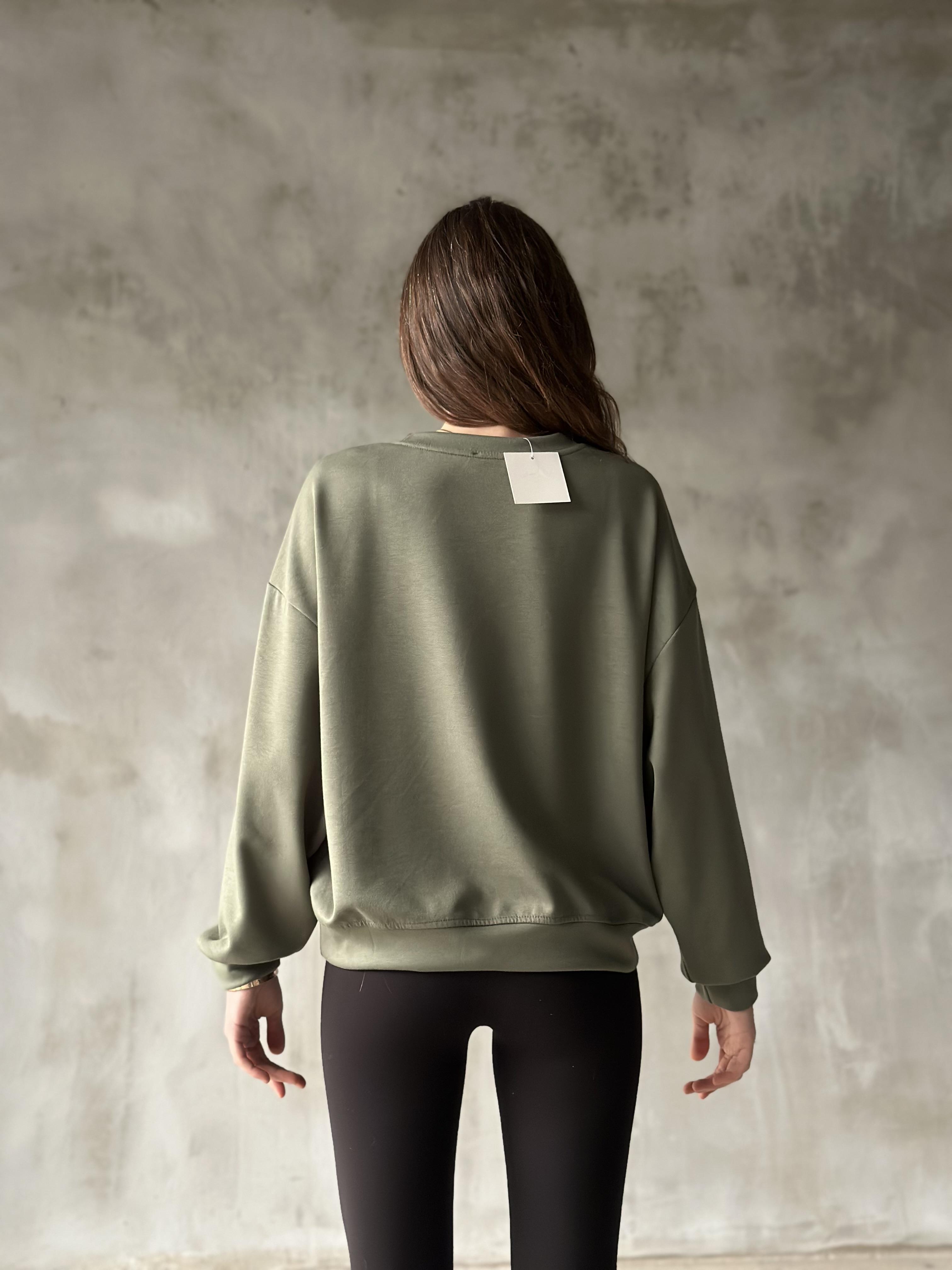 Oysh Modal Oversize Sweatshirt - Yeşil