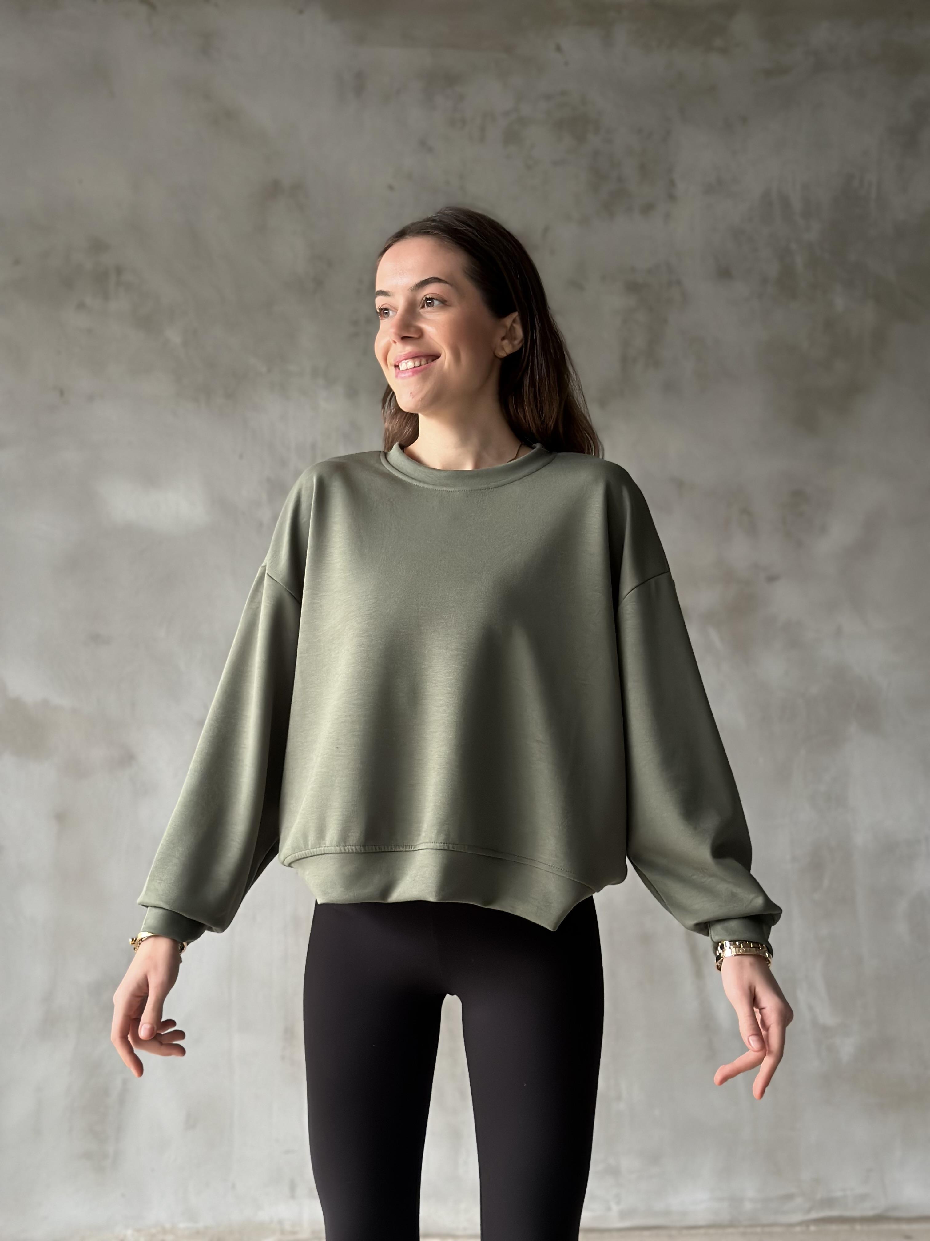 Oysh Modal Oversize Sweatshirt - Yeşil