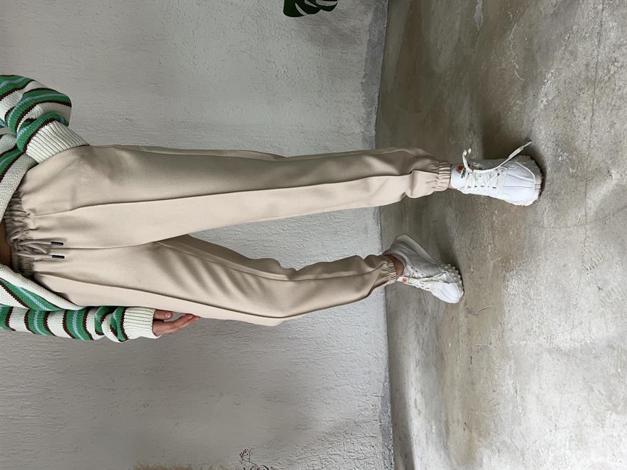 Paça Lastikli Jogger Pantolon - Bej