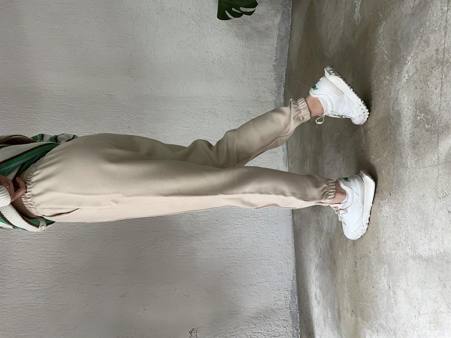 Paça Lastikli Jogger Pantolon - Bej