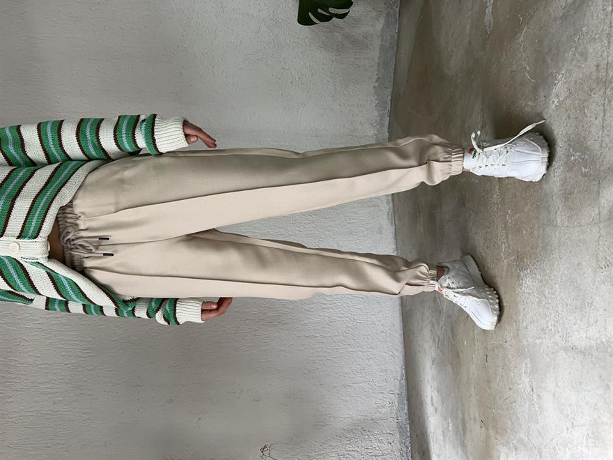 Paça Lastikli Jogger Pantolon - Bej