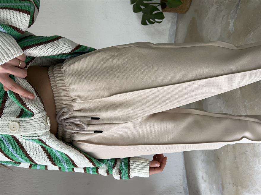 Paça Lastikli Jogger Pantolon - Bej