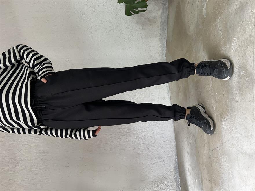 Paça Lastikli Jogger Pantolon - Siyah